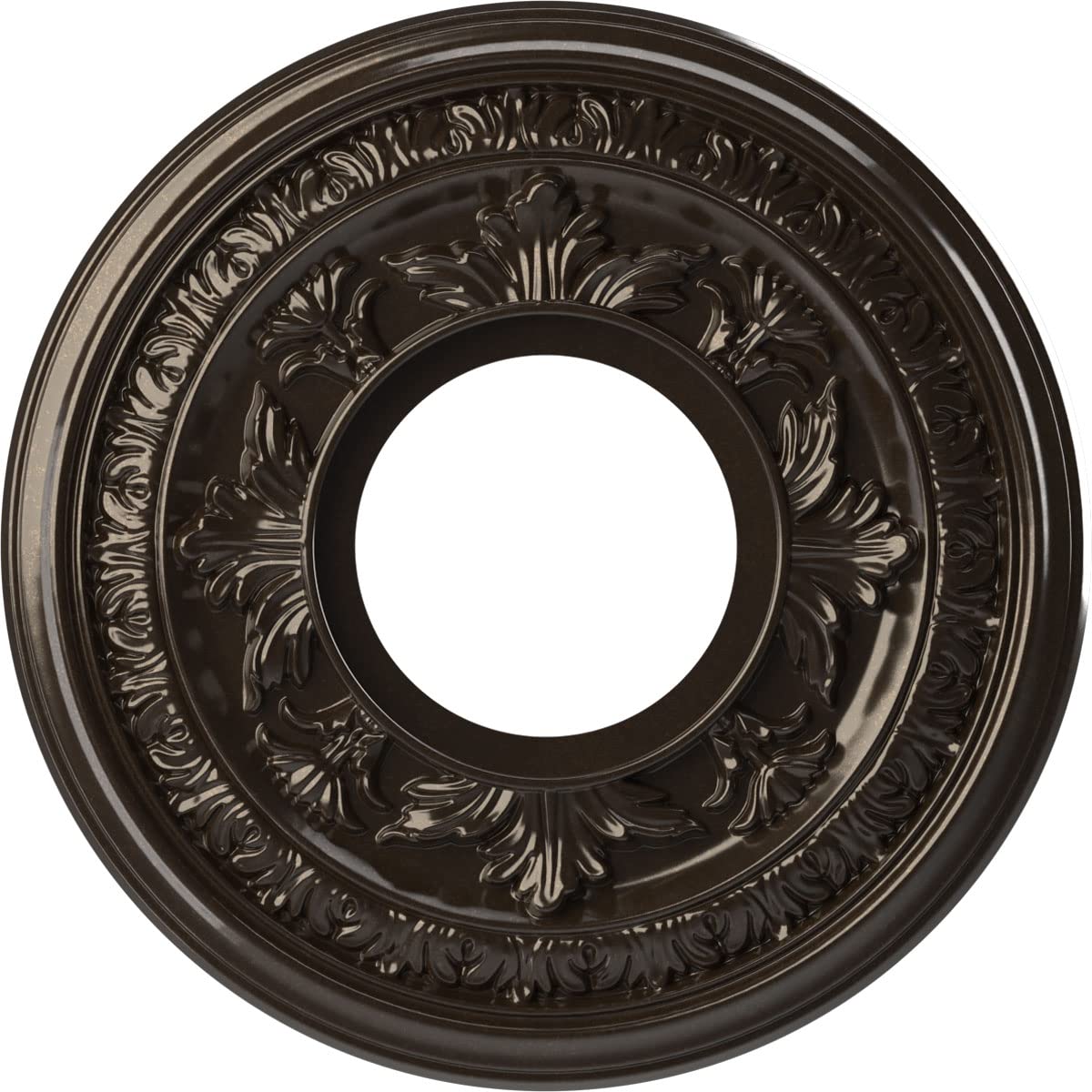 Ekena Millwork CMP10BAERU Baltimore Thermoformed PVC Ceiling Medallion (Fits Canopies up to 4 1/4), 10OD x 3 1/2ID x 3/4P, Unive