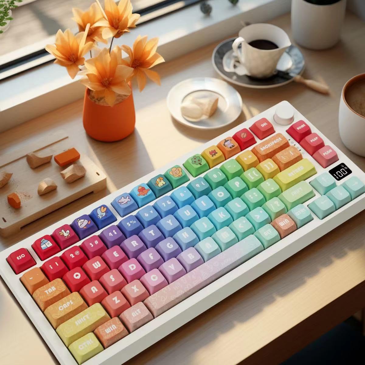 Ilycheegami Pbt Material Xda Keycap Dye Sublimation Universal Mechanical Keyboard Keycaps Compatible With Cherry Mx Switches,Gat
