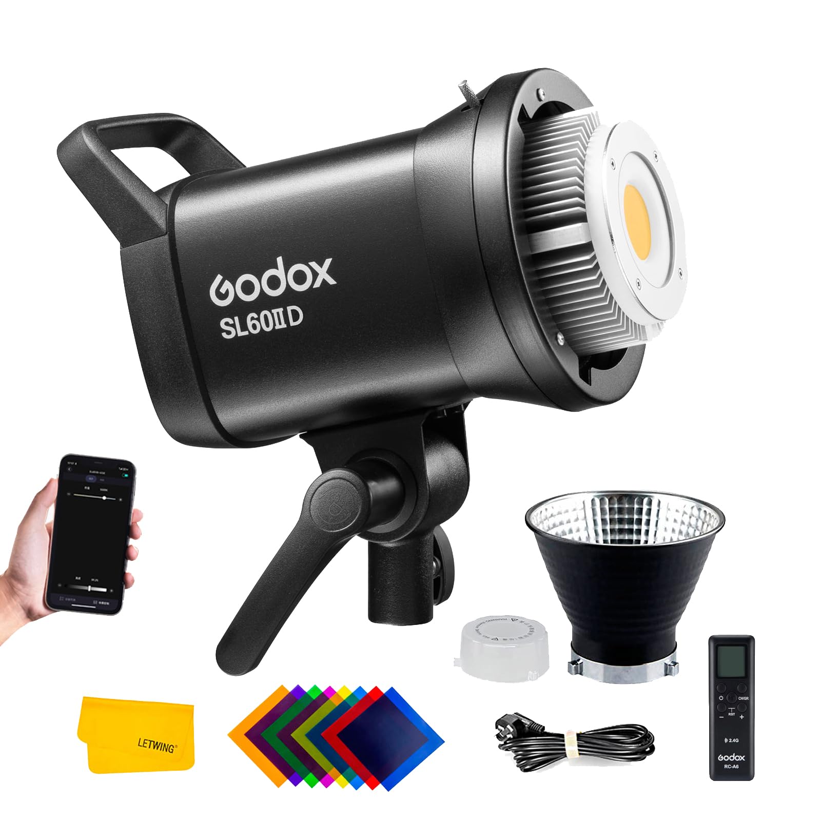 Godox Sl60 Sl60Iid 70W Led Video Light,Cri96+ Tlci97+ 5600200K,Builtin 8 Fx Effects,App/Remote Control Adjust Brightness,Bowens