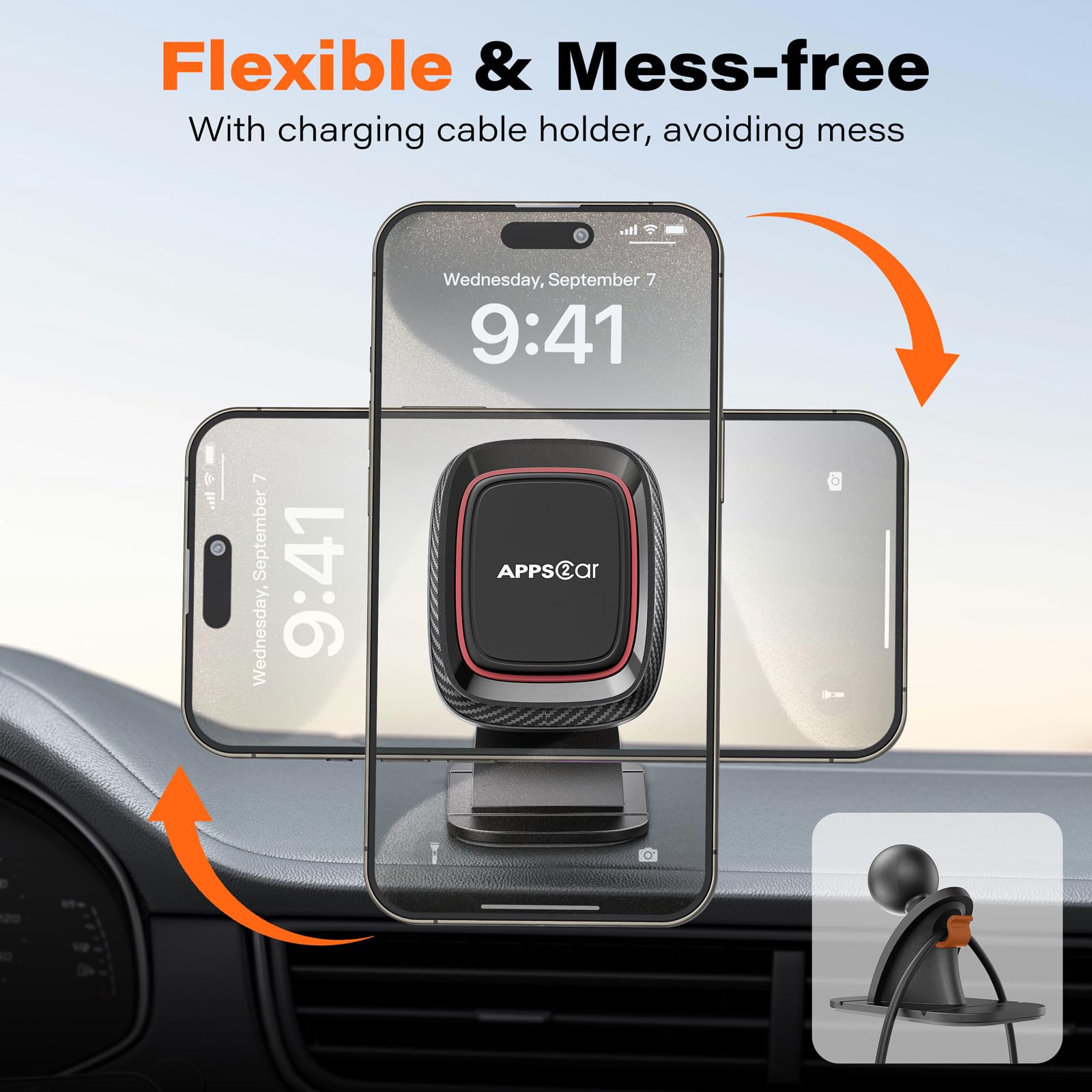 [2 Pack] Magnetic Phone Holder For Car, Apps2Car [Super Strong Magnet] Phone Mount For Car, Dashboard Magnetic Car Phone Holder