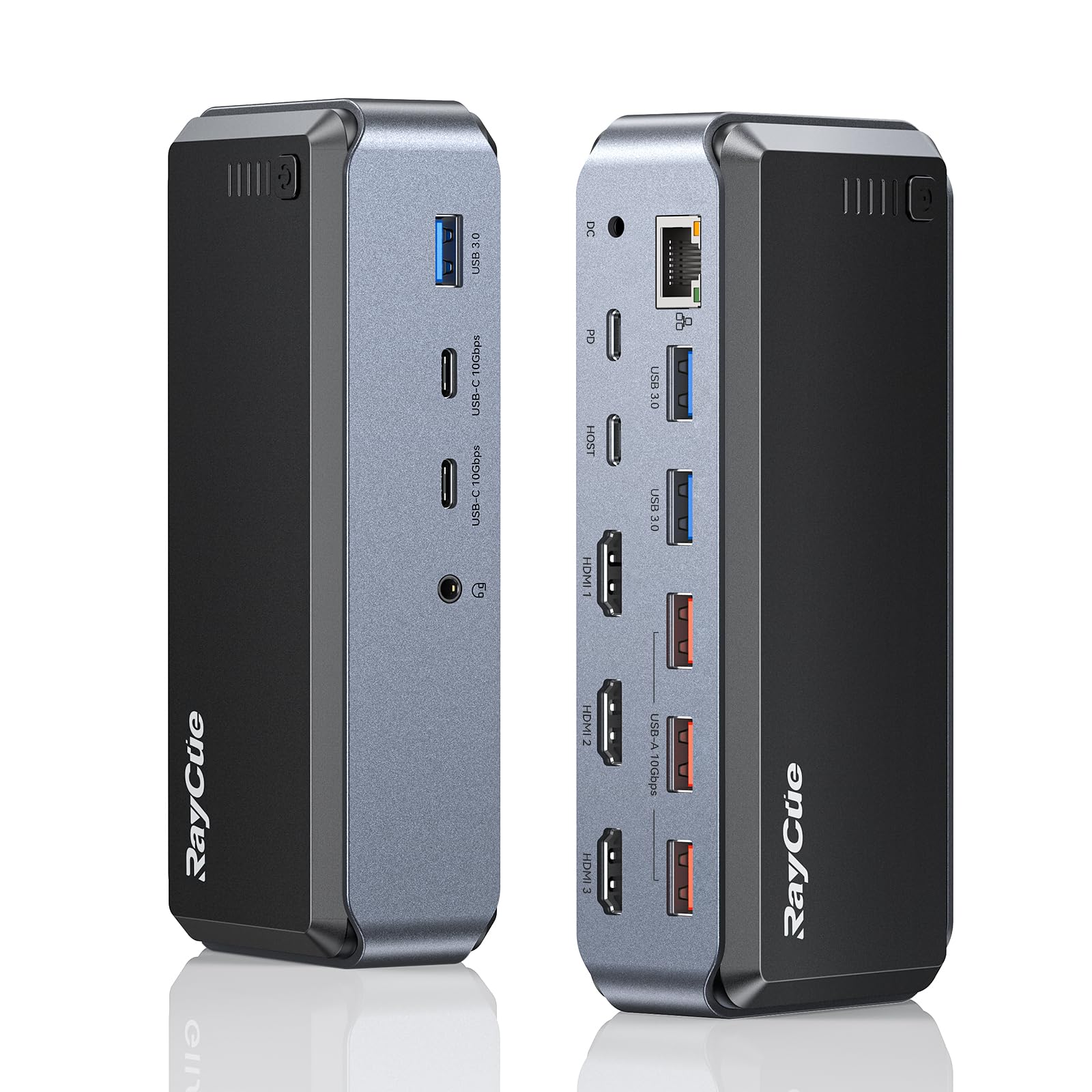 Usb C Docking Station Triple Monitor, Raycue 15 In1 Macbook Pro Docking Station With Power Adapter For Macbook M1/M2/M3/Windows,