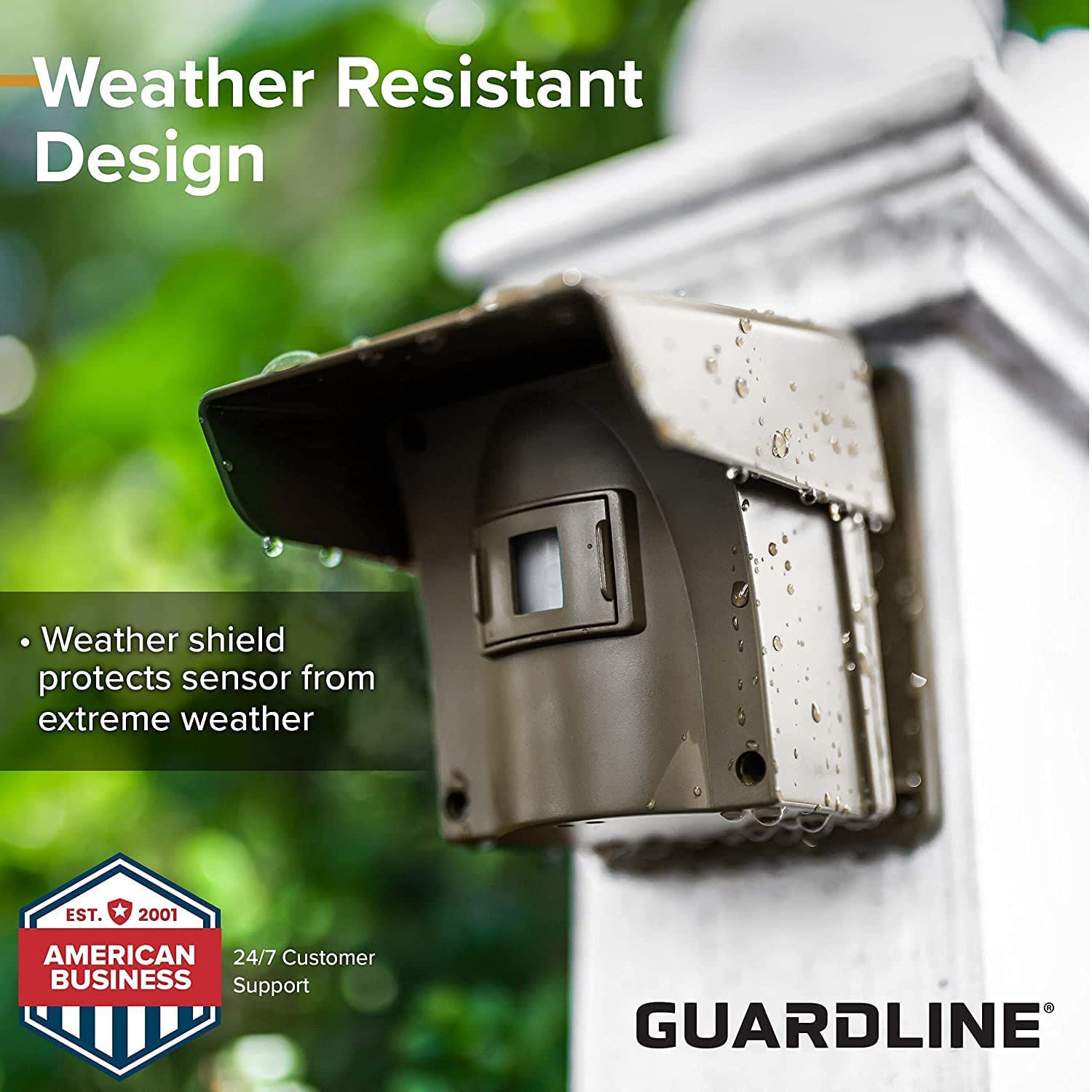 Guardline Wireless Driveway Alarm   1 Motion Detector Alarm Sensor & 1 Receiver, 500 Foot Range, Weatherproof Outdoor Security A