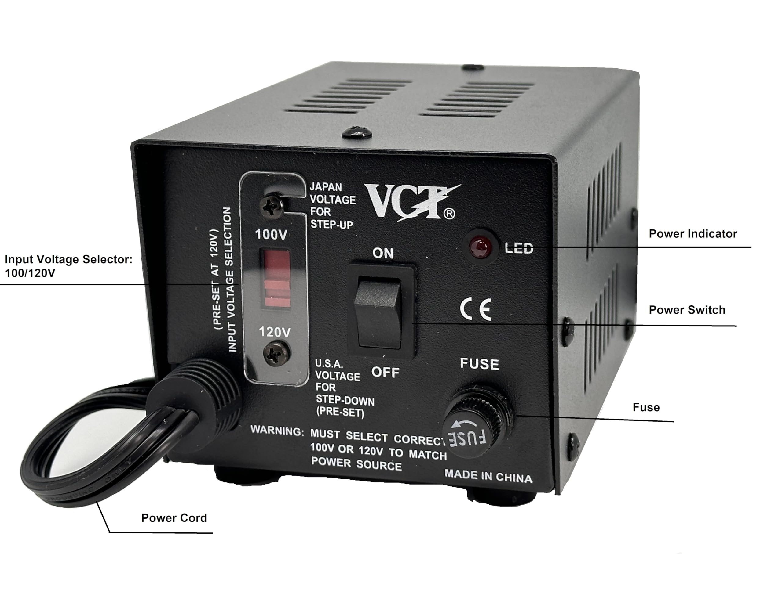Vct Vt-500J - Japanese Step Up/Down Voltage Transformer Converts Japan 100 Volts To 110V Or Vice Versa - 500 Watt