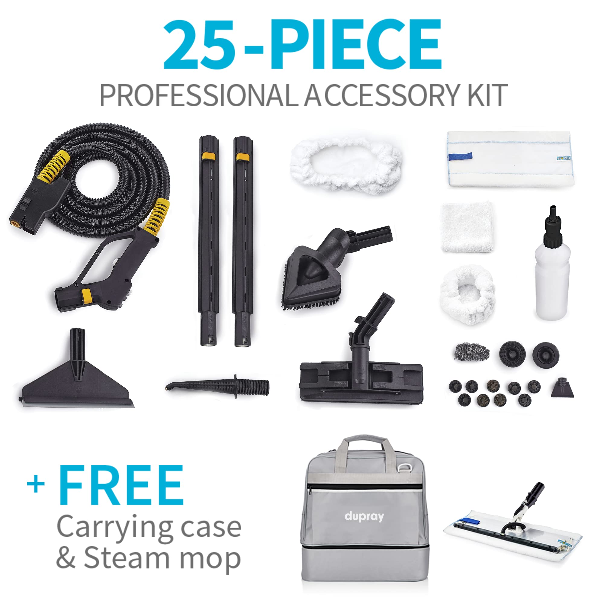 Dupray Hill Injection Commercial Steam Cleaner For Hard Floor   Refillable Heavy Duty, Commercial Steamer With Detergent Option,