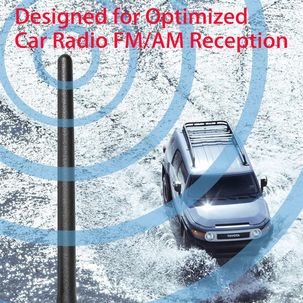 Vofono Antenna For Toyota Fj Cruiser Accessories 2007 2015, 6 3/4 Inch Stubby Toyota Fj Cruiser Antenna Replacement For Car Am Fm Radio Reception