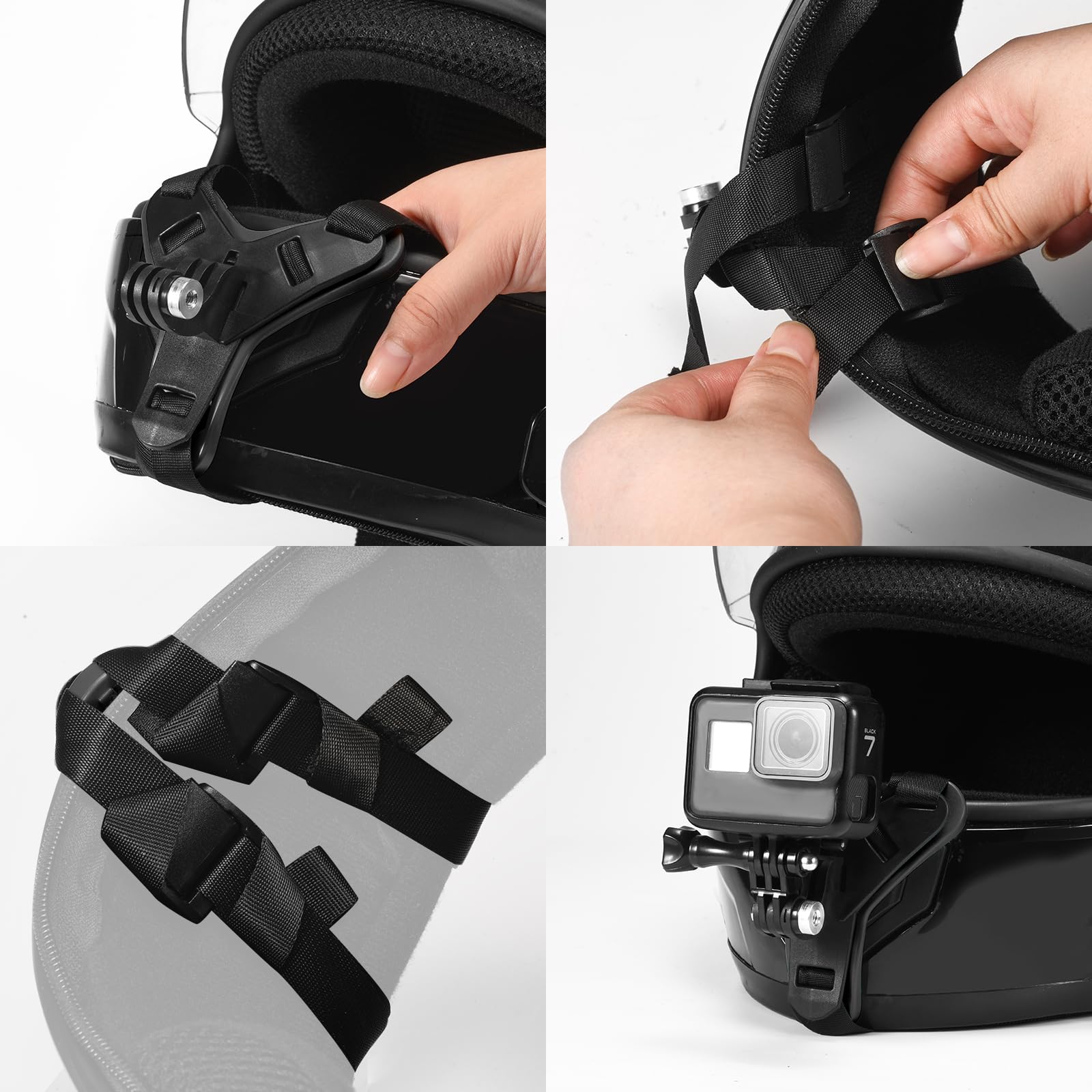 Lupholue Motorcycle Helmet Chin Strap Mount Compatible With Gopro Hero 12, 11, 10, 9, 8, 7, (2018), 6, Hero Black, Insta 360, Se