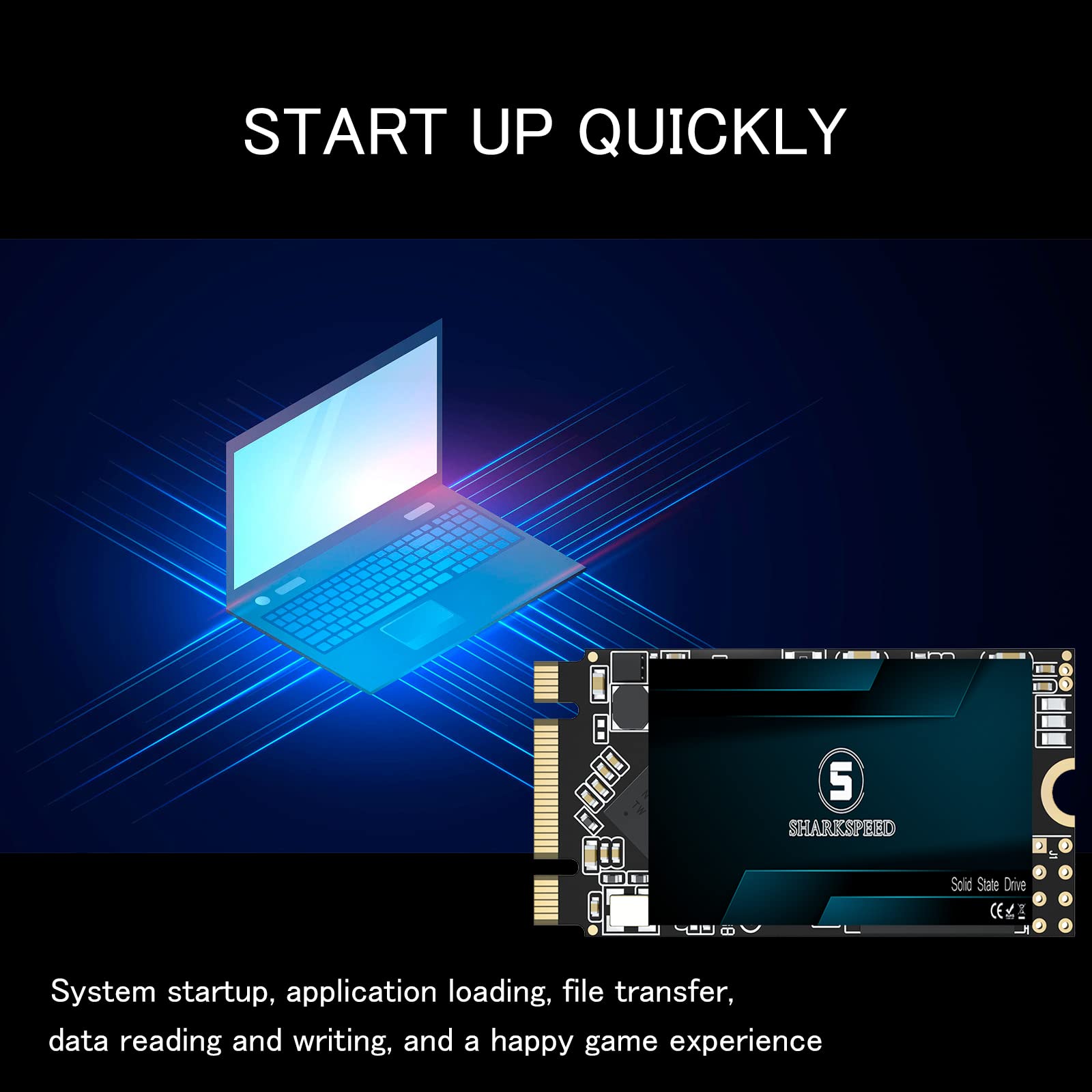 S Sharkspeed Ssd 64Gb M.2 2242 Ngff 42Mm Sata 3 Internal Solid State Drive For Desktop Laptop (M.2 2242, 64Gb)