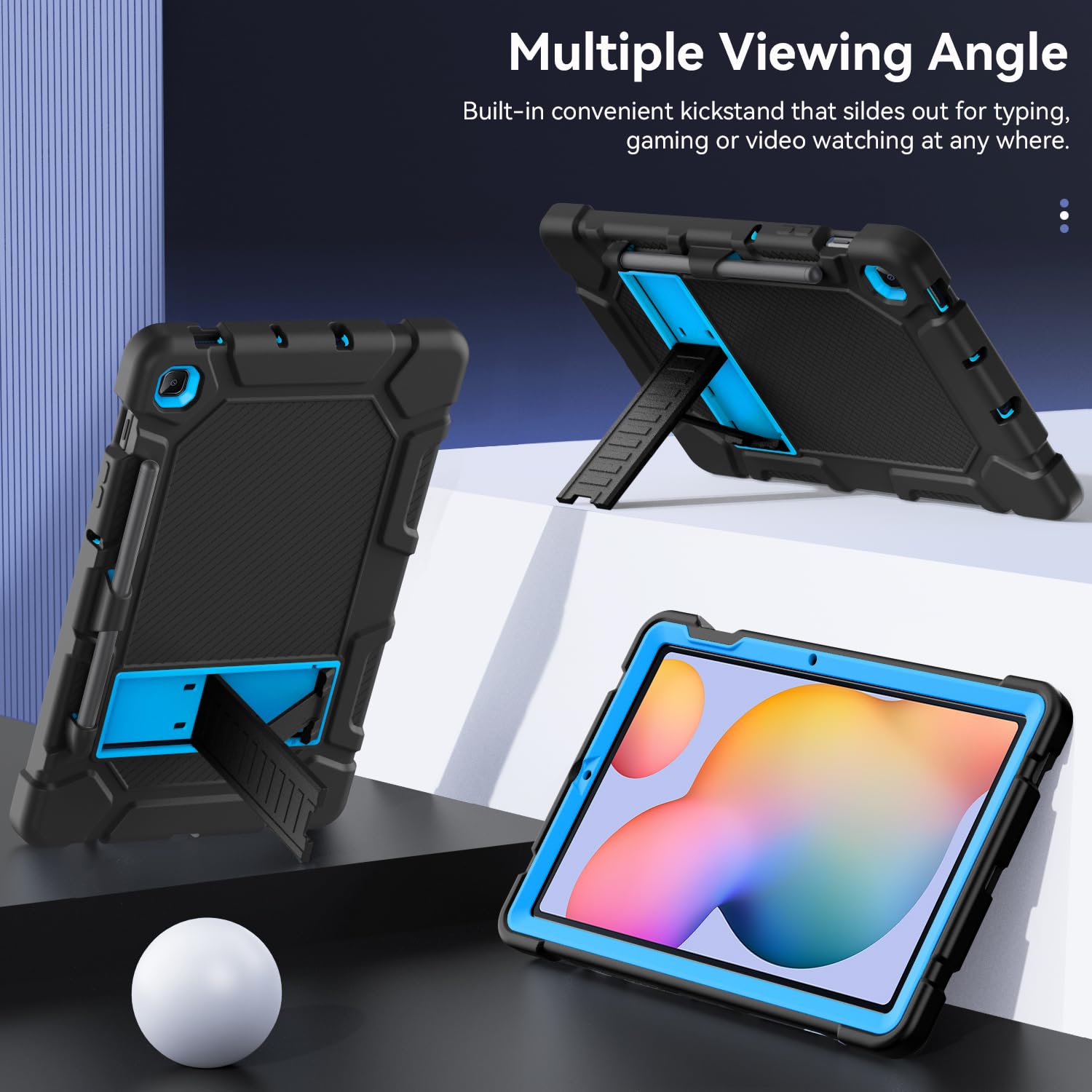 Cantis Case For Samsung Galaxy Tab S6 Lite 10.4 Inch 2024/2022/2020 With S Pen Holder, Heavy Duty Shockproof Rugged Protective F