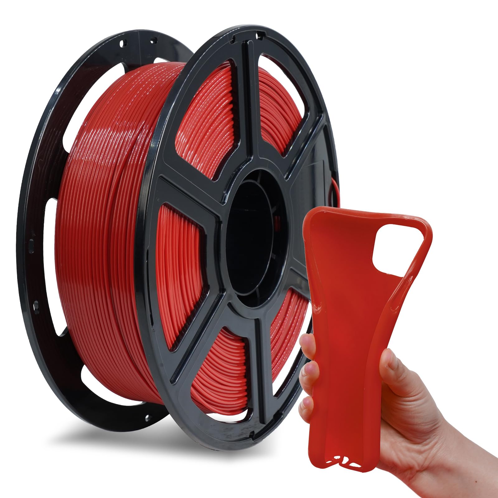 Flashforge Pla Flexible 1.75 Mm, 4X Longer Stretch 3D Printer Filament 1Kg (2.2Lbs) Spool   Dimensional Accuracy +/  0.02 Mm, Id