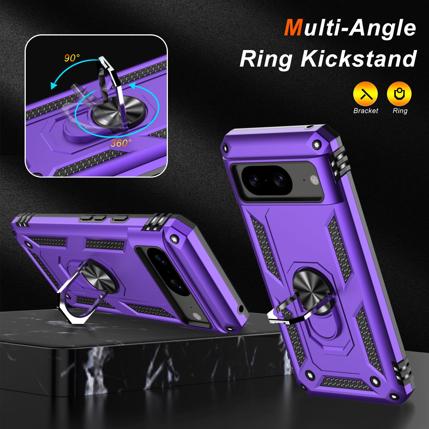 Lumarke For Google Pixel 8A Case With Screen Protector,Pass 16Ft. Drop Tested Military Grade Protective Phone Cover With Magneti