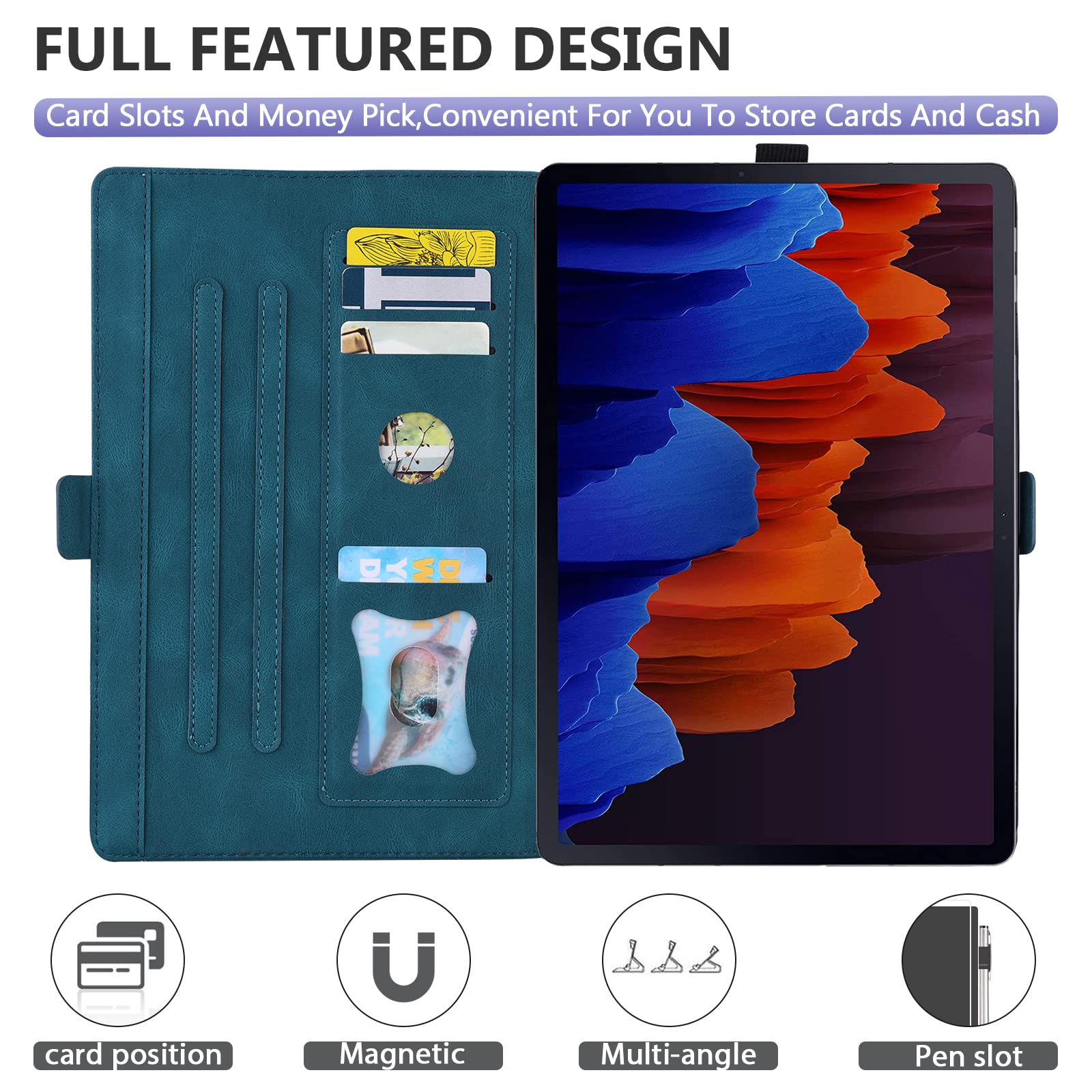 Galaxy Tab S8 Ultra Case 14.6 Inch - Premium Flip Leather Smart Wake/Sleep Cover [3D Embossed Butterfly] & Multiple Angles Stand