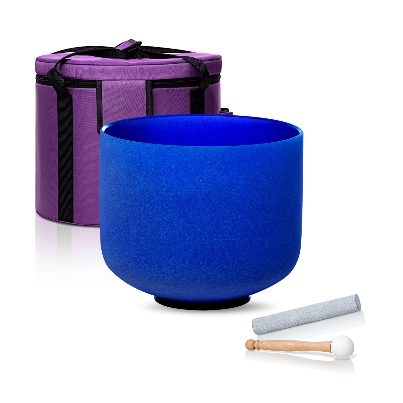 Calm Clang 8 Inch Ingio A Note 432Hz Third Eye Chakra Crystal Singing Bowl Healing With Carrying Case And Rubber Mallet Suede St