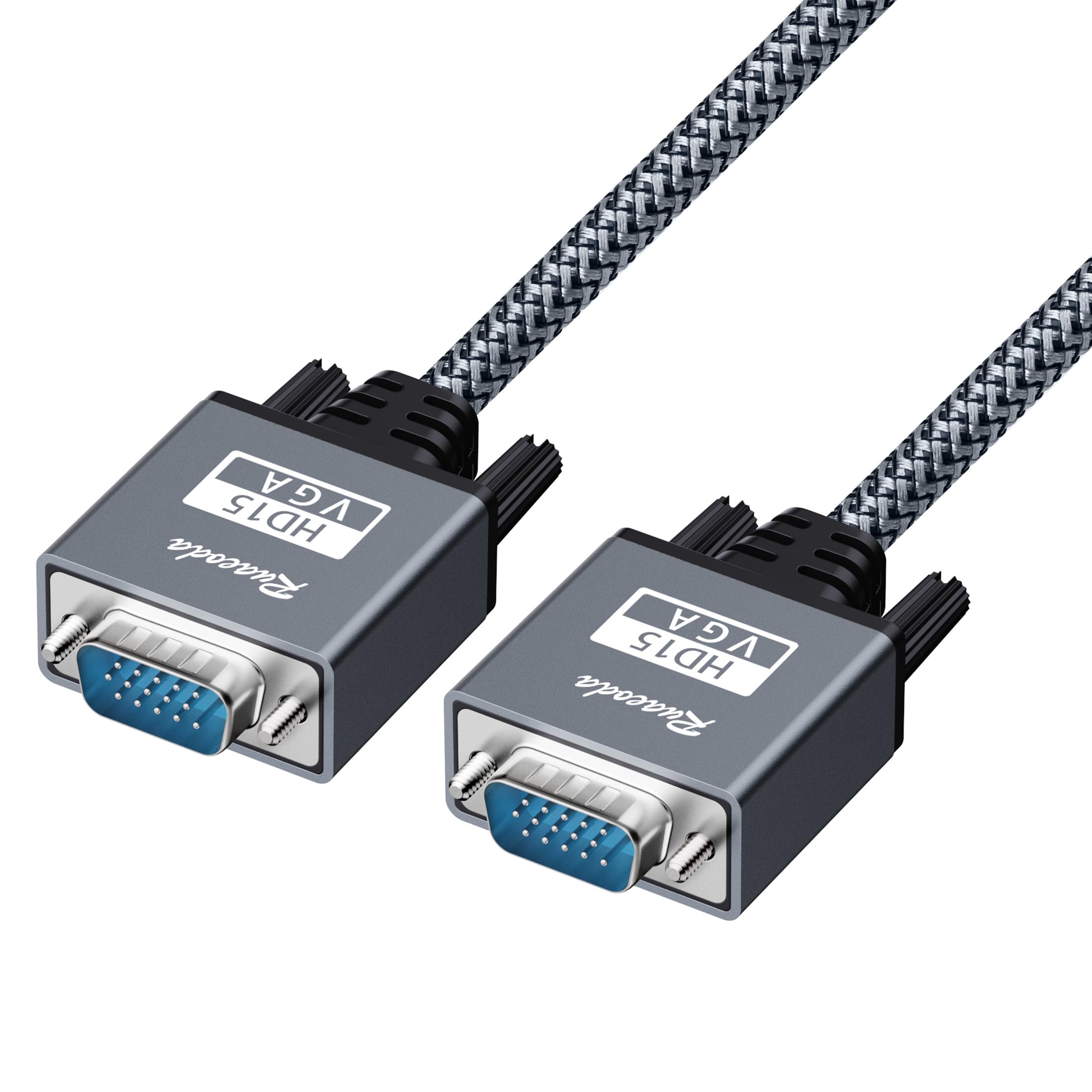 Ruaeoda Vga Cable,Vga To Vga Cable 6 Ft, Nylon Braided 15 Pin 1080P Full Hd Computer Monitor Cable Male To Male Vga Cord For Pc