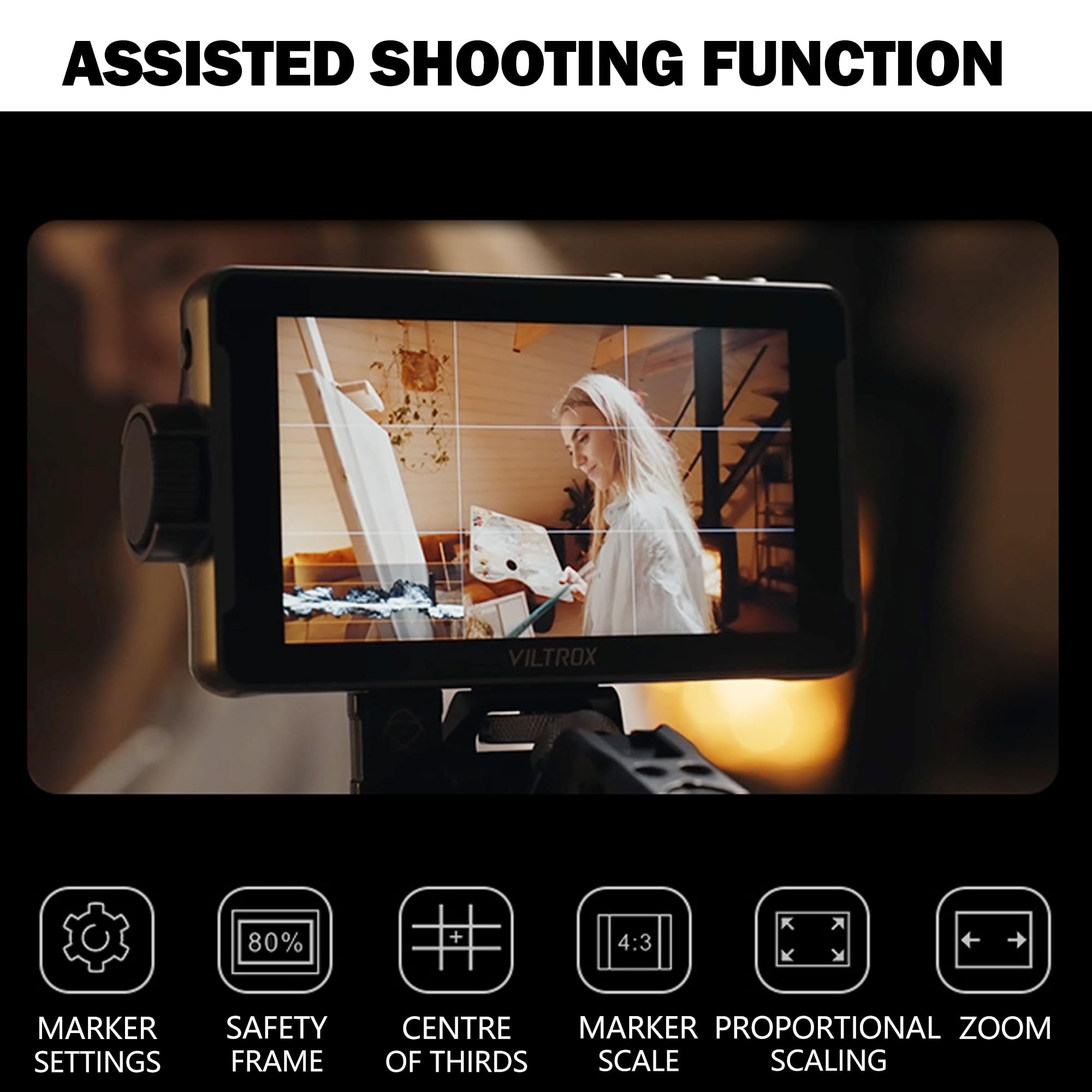 Viltrox Camera Field Monitor Dc 550Pro 5.5'' Kit Touch Screen 4K Hdmi Dslr Cameras Video Monitors With Sunshade Hood/Np F550 Bat