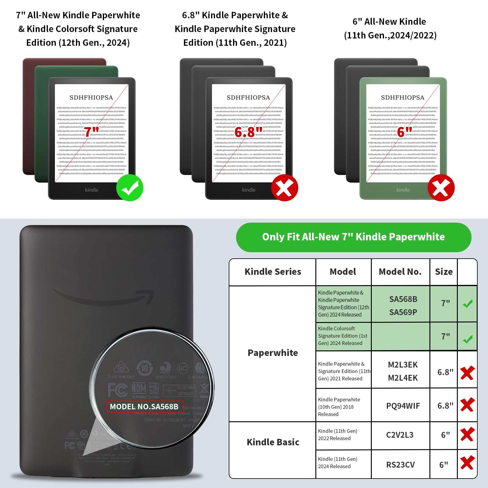 Coo Case For 7  All-New Kindle Paperwhite 12Th Gen 2024 & Kindle Colorsoft Signature Edition 2024, Slim Lightweight Shell Tpu Le