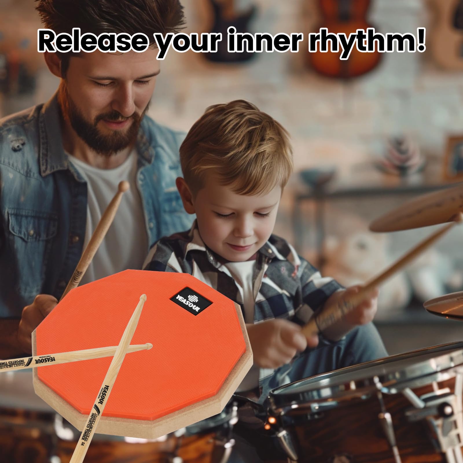 8 Inch Drum Pad,Double Sided Drum Pads,Snare Drum Pad For Drum Practice Beginner (Orange, 8  )