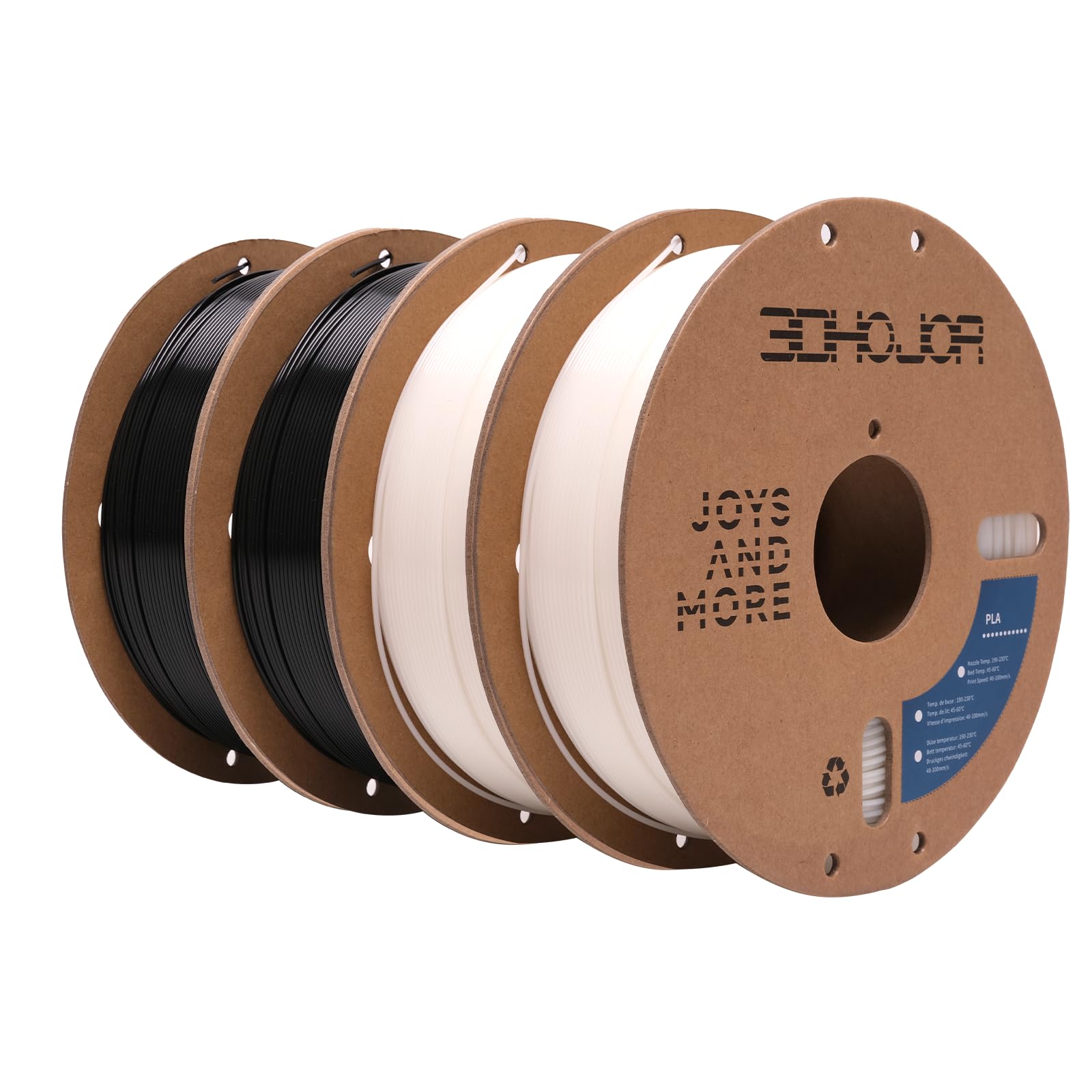 3Dhojor Pla Filament 1.75Mm,3D Printing Filament High Speed,1Kg*4 Bundle Cardboard Spool, Fit Most Fdm 3D Printer,Dimensional Ac