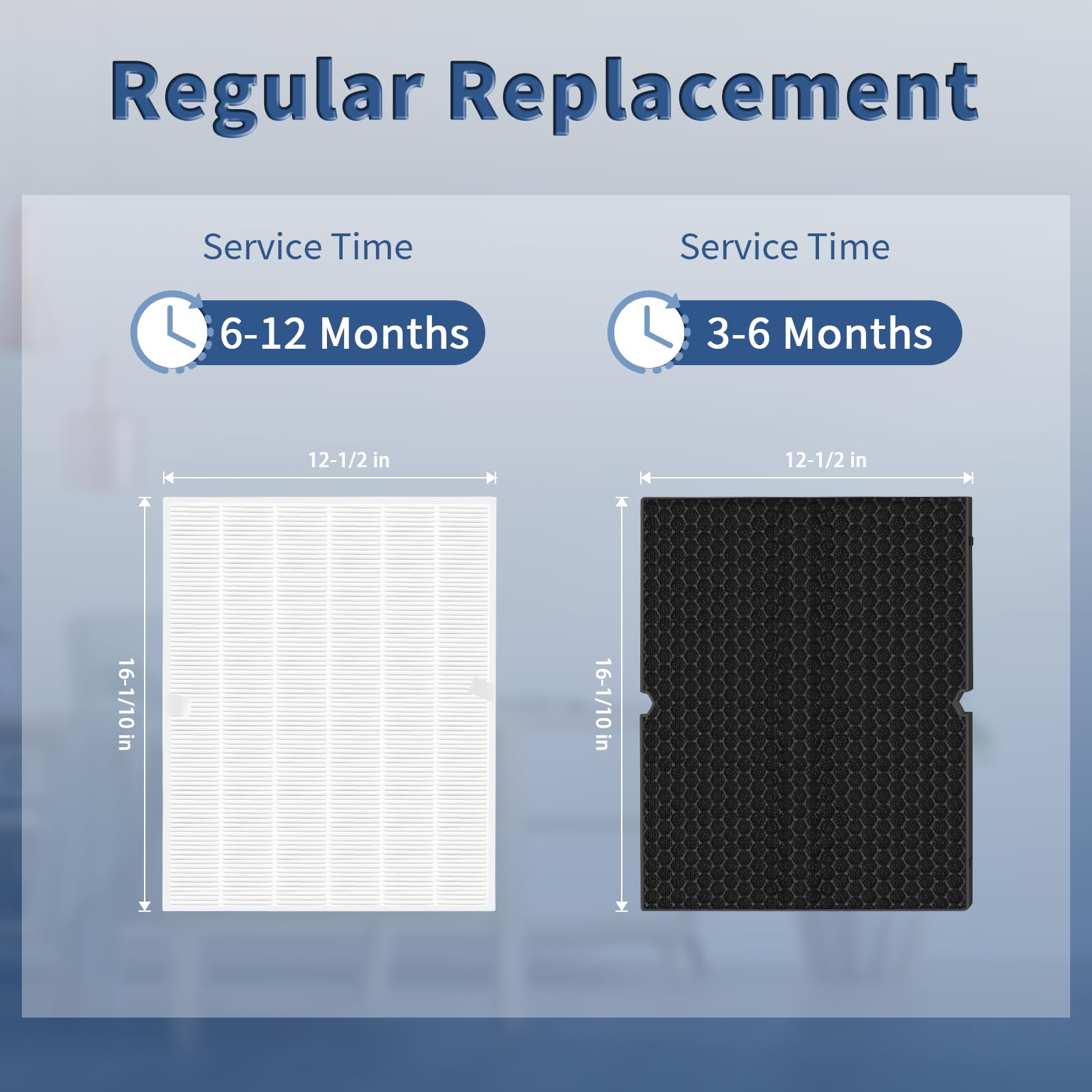 116130 Replacement Filter H For Winix 5500 2 And Am80 Air Purifier, 2 Set Hepa Filter And Activated Carbon Filter Combo Pack