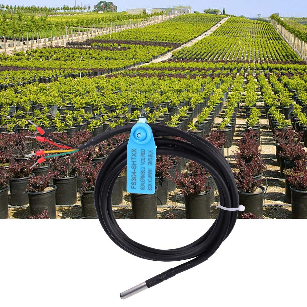Yanmis Sensor Probe, I2C Interface Soil Temperature & Humidity Sensor Probe Soil Tester Digital Waterproof Sensor Monitoring Met