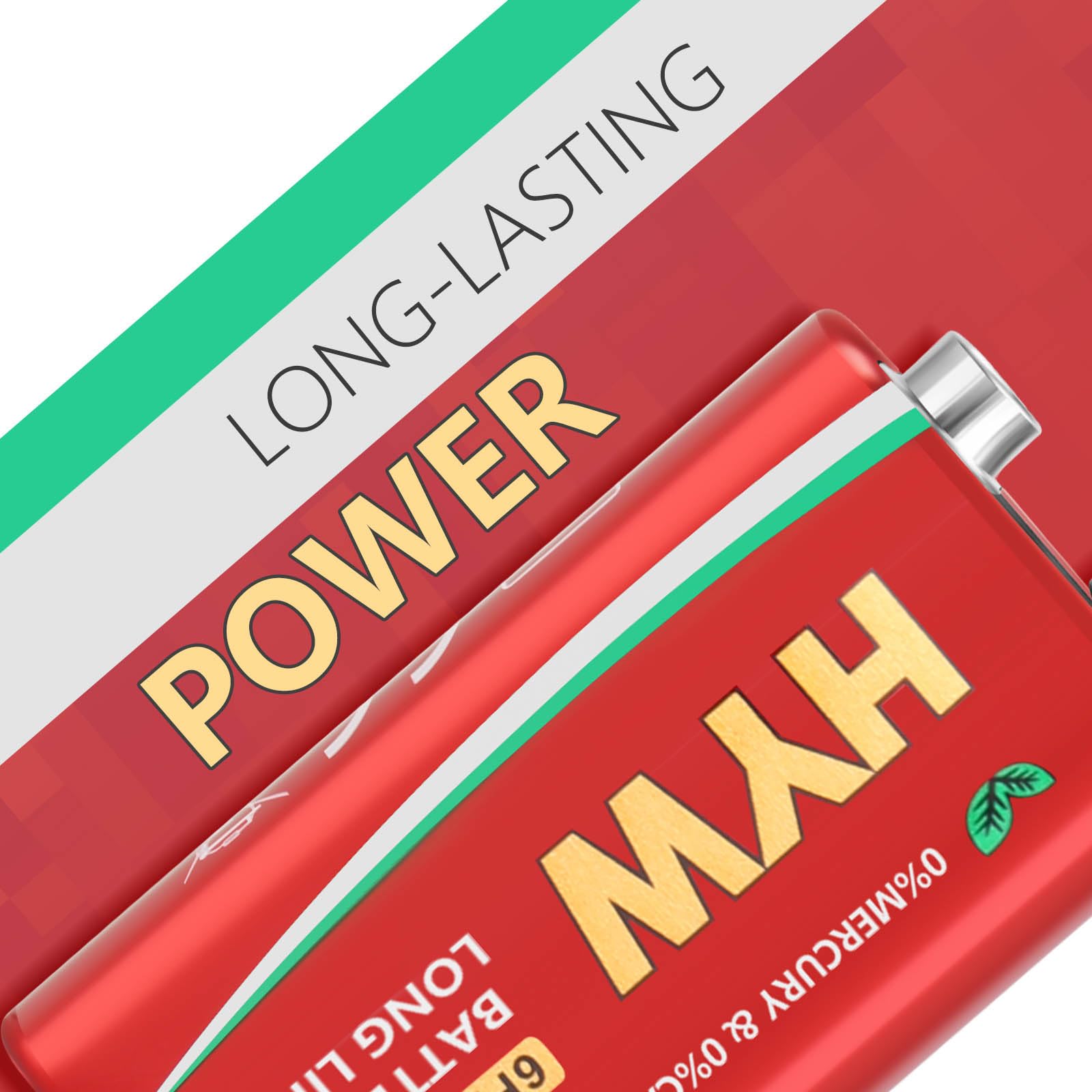 Fitinoch 10 Pack 9 Volt Batteries, Long-Lasting 9V Battery For Smoke Detector, Guitar Pedals