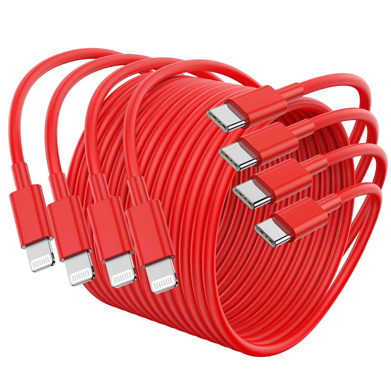 4Pack Usb C To Lightning Cable 6Ft, Fast Charging Cord For Iphone 14, Replacement For Apple Original Charger Cable For Iphone 14