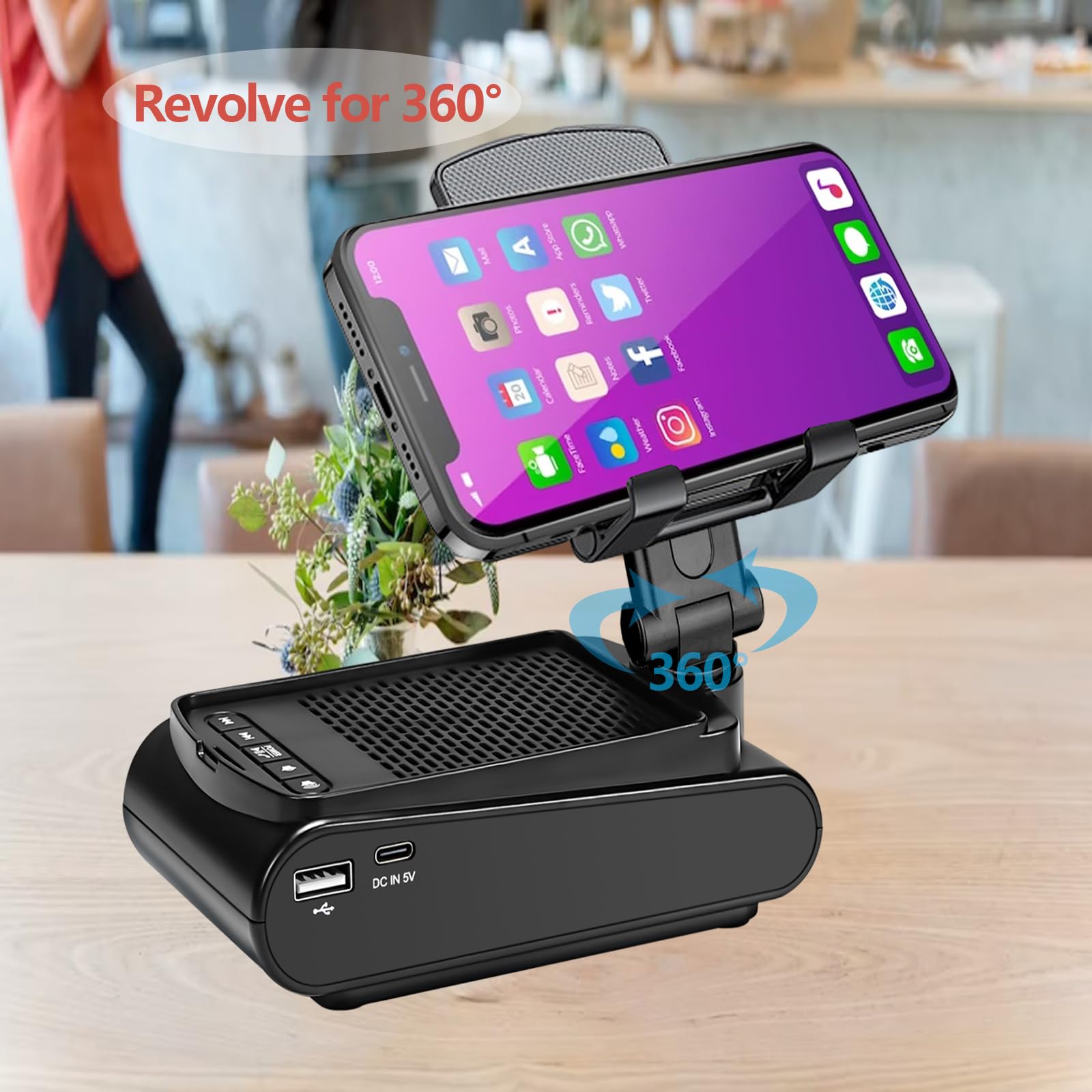Gifts For Men,Cell Phone Stand With Wireless Bluetooth Speaker Hd Surround Sound For Home And Outdoors With Bluetooth Speaker Fo
