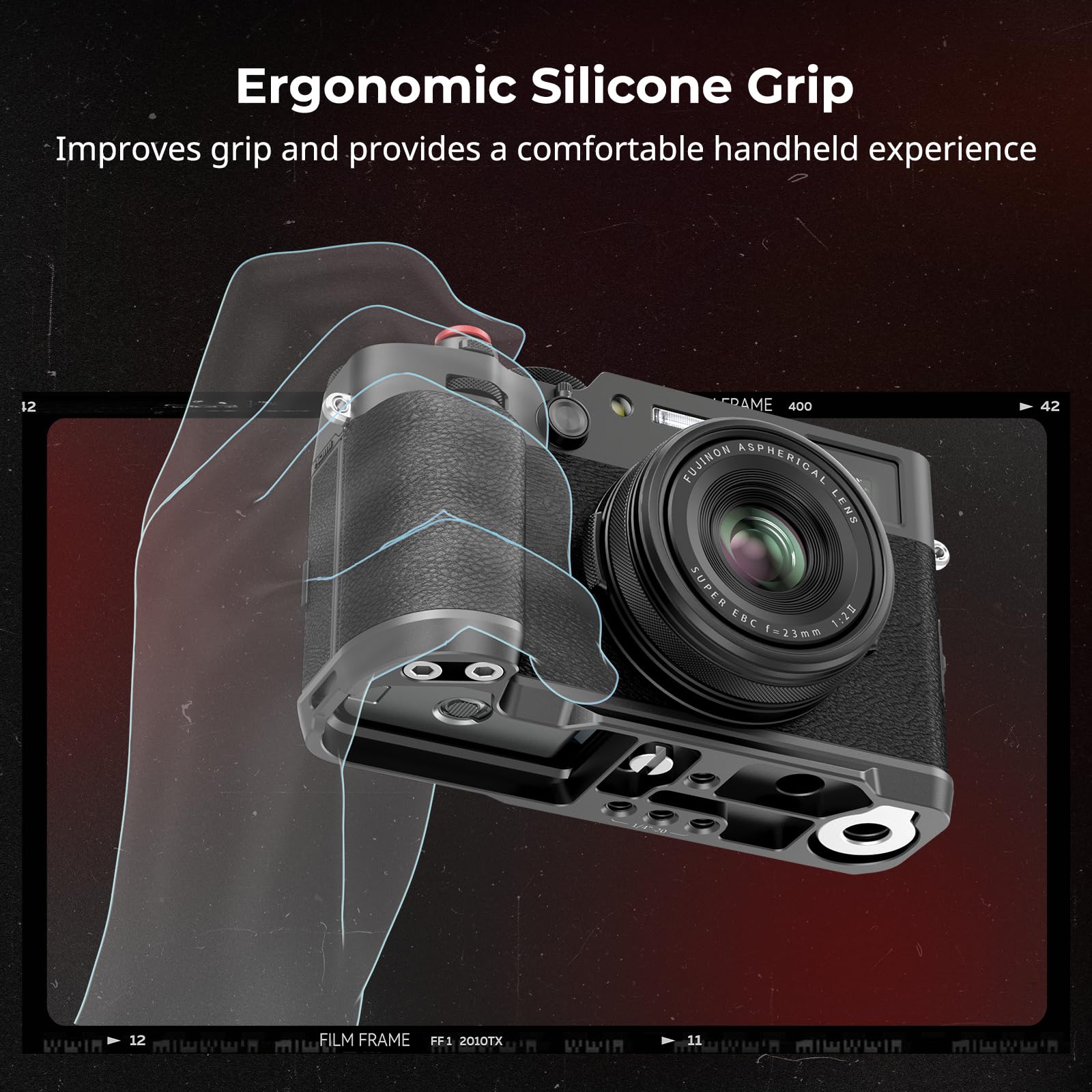Smallrig X100Vi / X100V Handgrip L Shape Grip With Quick Release Plate For Arca, Lightweight Silicone Side Handle, Shutter Butto