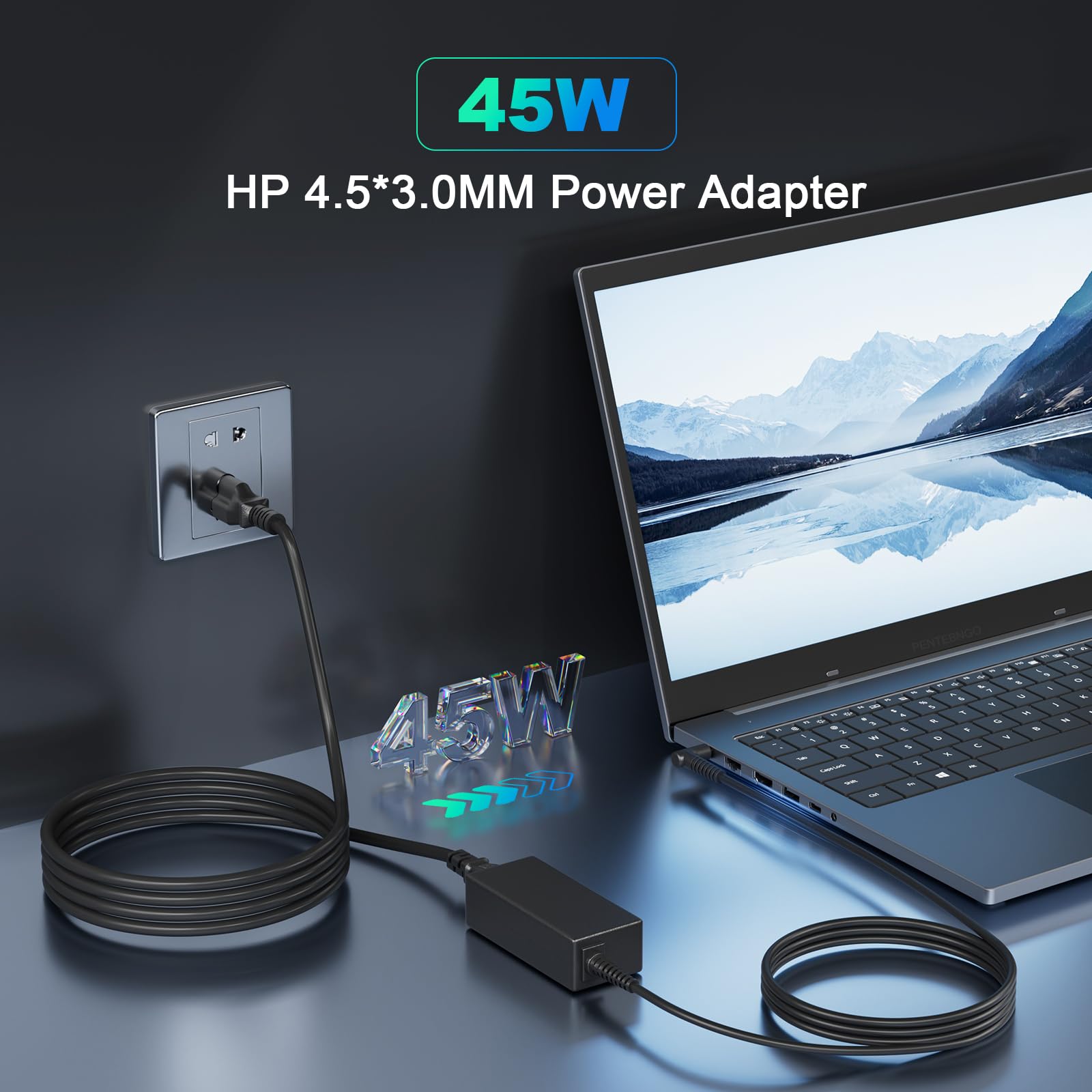 741727 001 710412 001 213349 109 Spare 45W Laptop Charger Replacement For Hp Laptop Including Pavilion X360 Envy X360 Spectre El