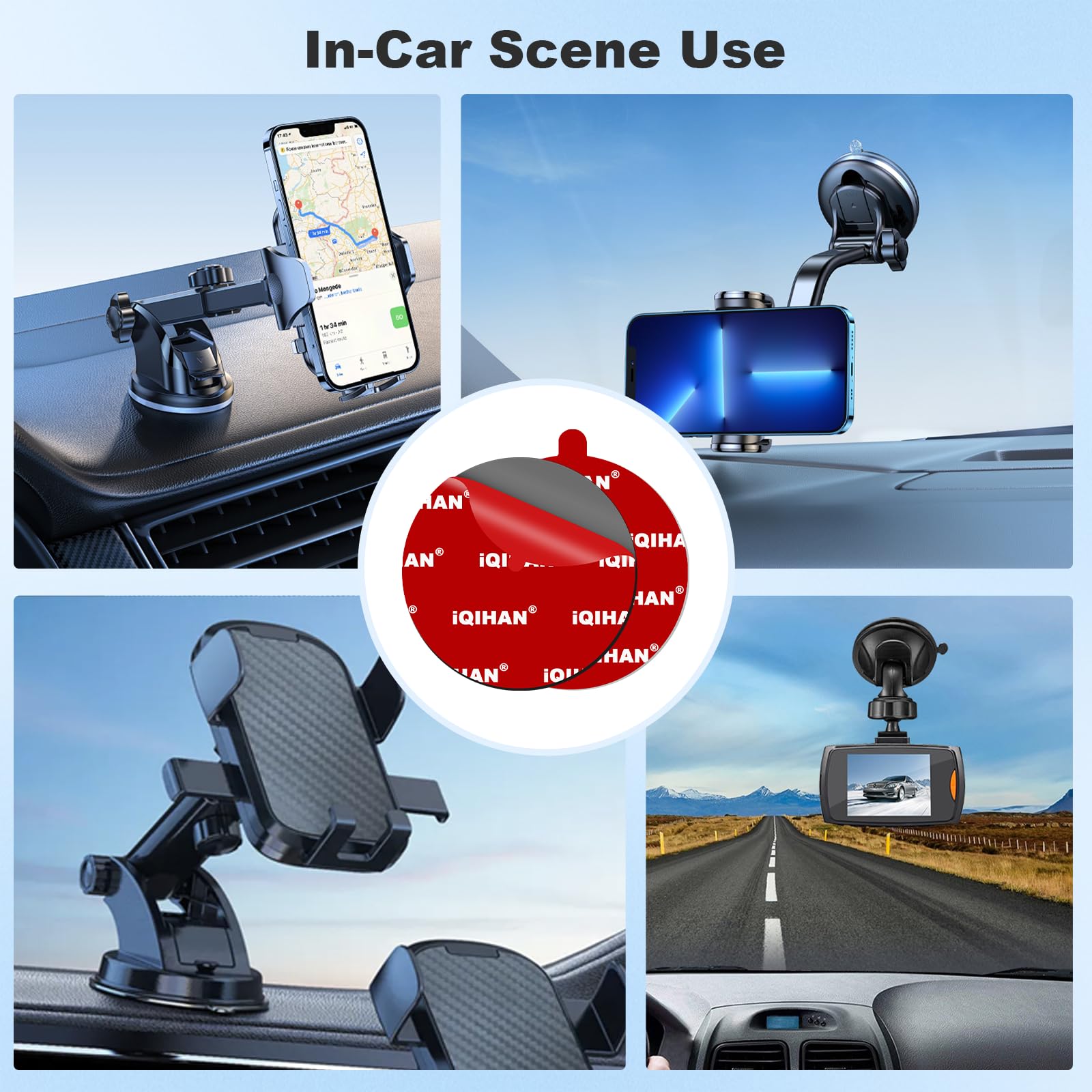 Sticky Pads For Car Phone Mount, 6Pcs 2.76''(70Mm) Heavy Duty Adhesive For Dashboard/Windshield Cellphone Holder Suction Cup Bas