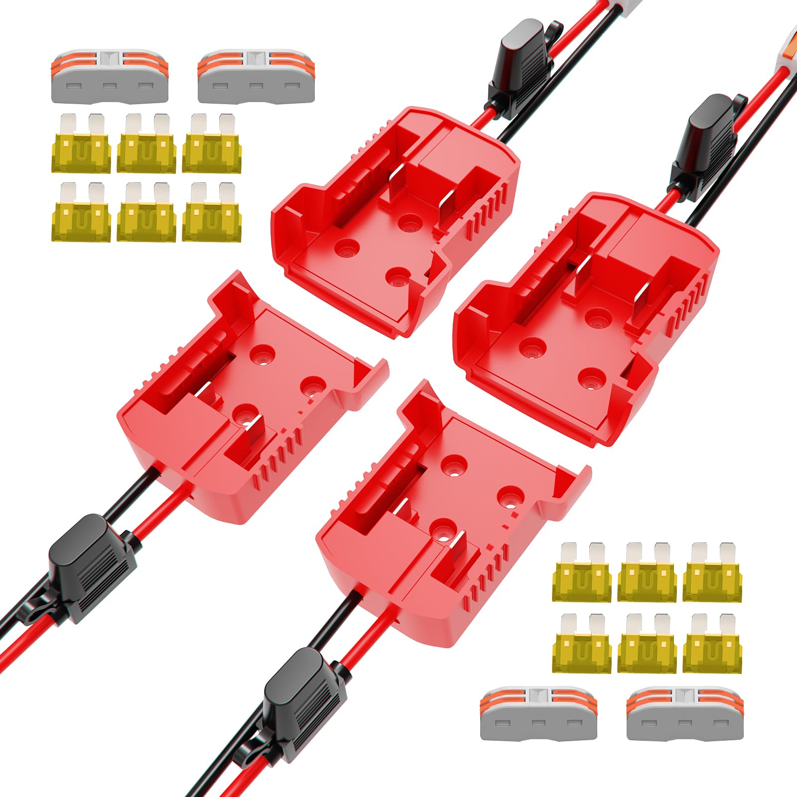 Power Wheel Adapter for Milwaukee M18 18V Battery, Power Wheels Adapters Converter Kit with Fuses & Wire Terminals, 12AWG Wire,