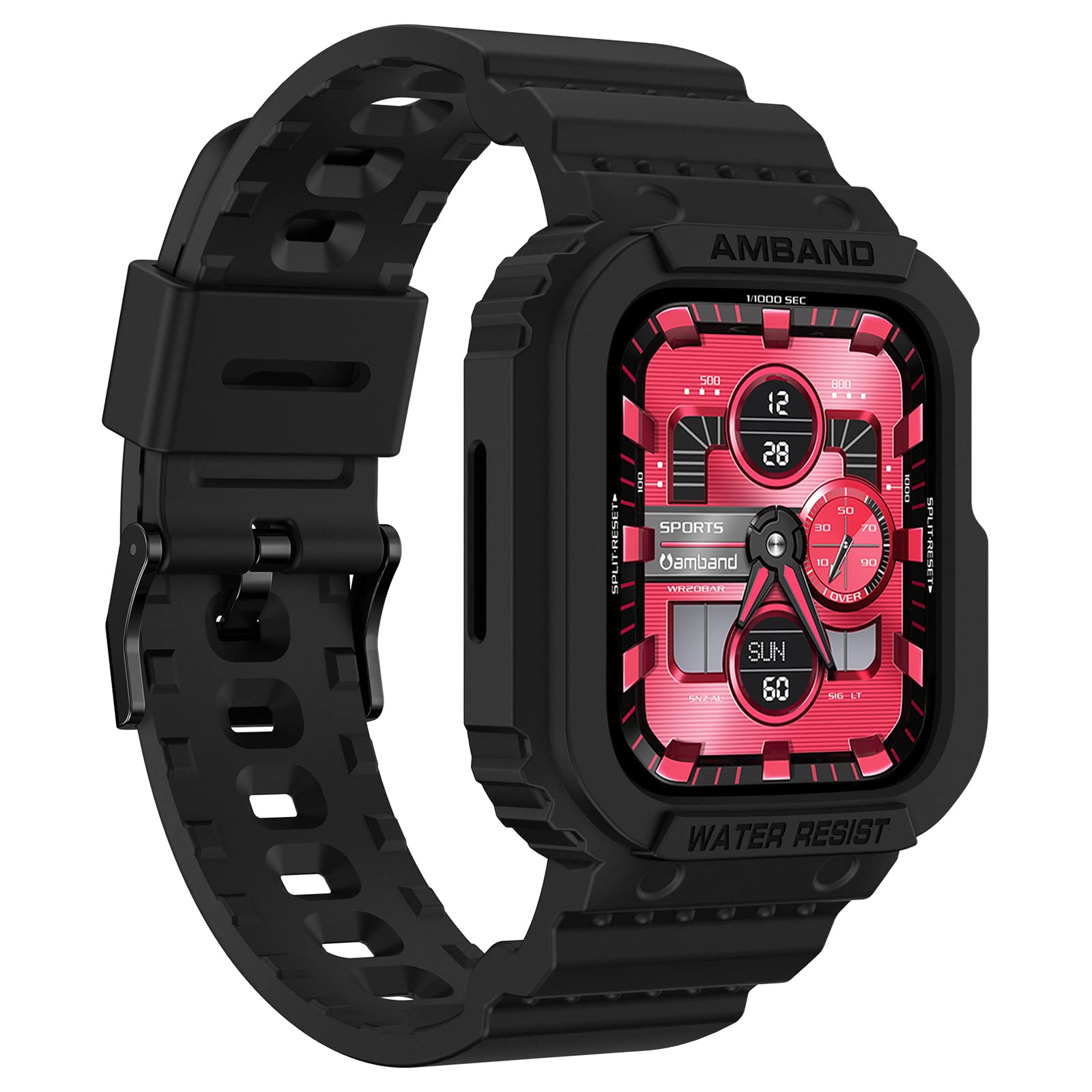 Amband Compatible For Apple Watch Band 41Mm 40Mm 38Mm With Bumper Case, Rugged Men Women Bands For Iwatch Se Se2Nd Series 9 8 7