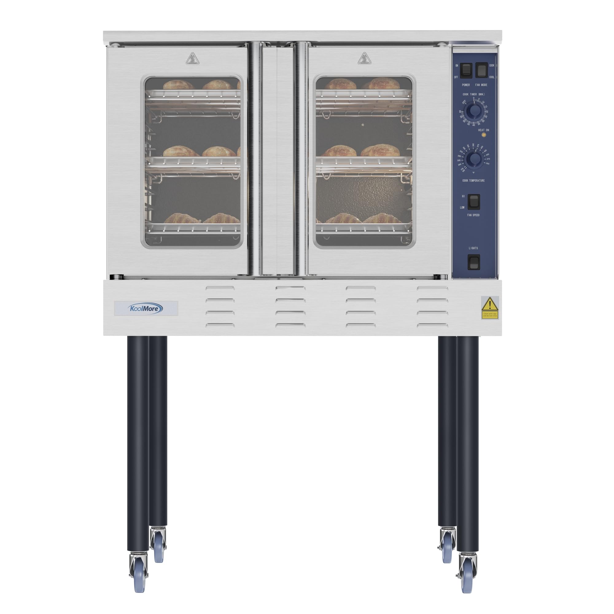 KoolMore 38 in. Full-Size Single Deck Commercial Liquid Propane Convection Oven 54,000 BTU in Stainless-Steel (KM-CCO54-LP)