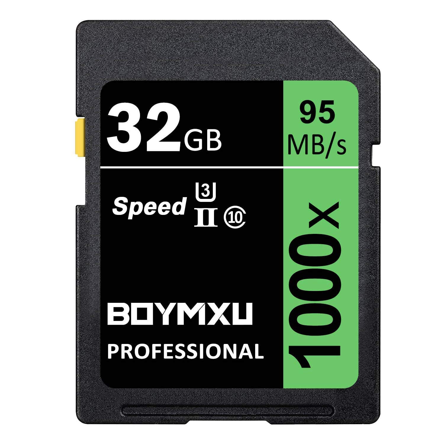 32Gb Memory Card U3, Boymxu Professional 1000 X Class 10 Card U3 Memory Card Compatible Computer Cameras And Camcorders, Camera Memory Card Up To 95Mb/S, Green/Black