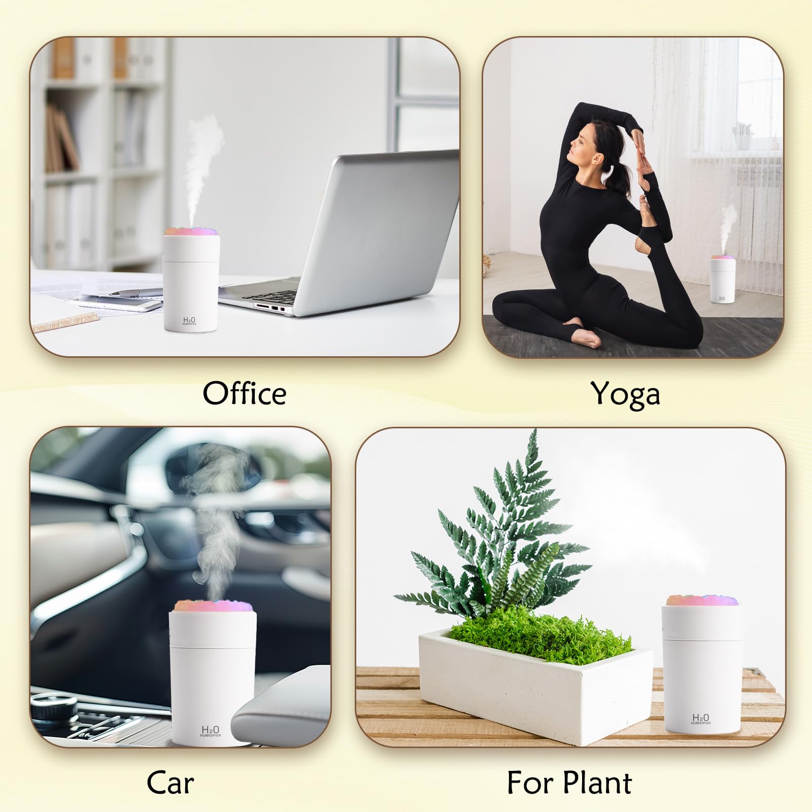 220Ml Humidifiers For Bedroom, Portable Humidifier With Led Colorful Gradient Light,Cotton Stick And Usb Data Cable. Humidifier