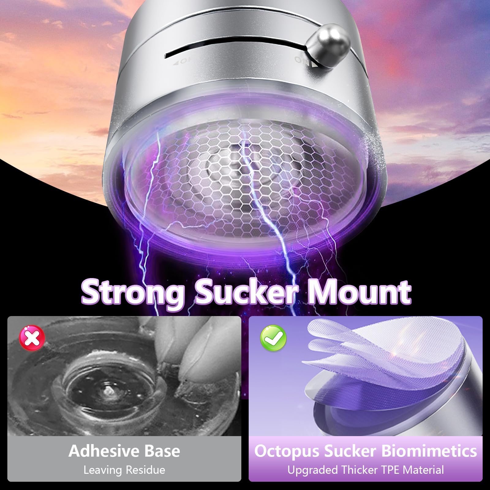 Daioai 2025 Upgrated Vacuum Magnetic Suction Phone Holder, Hands-Free Magnetic Cell Phone Holder, 360 Adjustable Suction Cup Pho