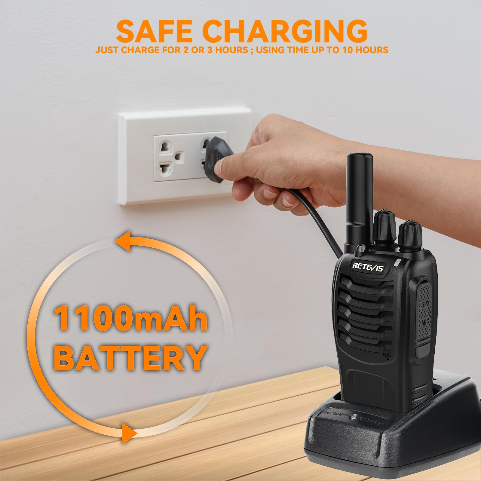 Retevis H 777 Walkie Talkies Rechargeable, 2 Way Radios Long Range, Portable Frs Two Way Radios, Short Antenna, Led Flashlight, For Adults Family Outdoor (3 Pack)