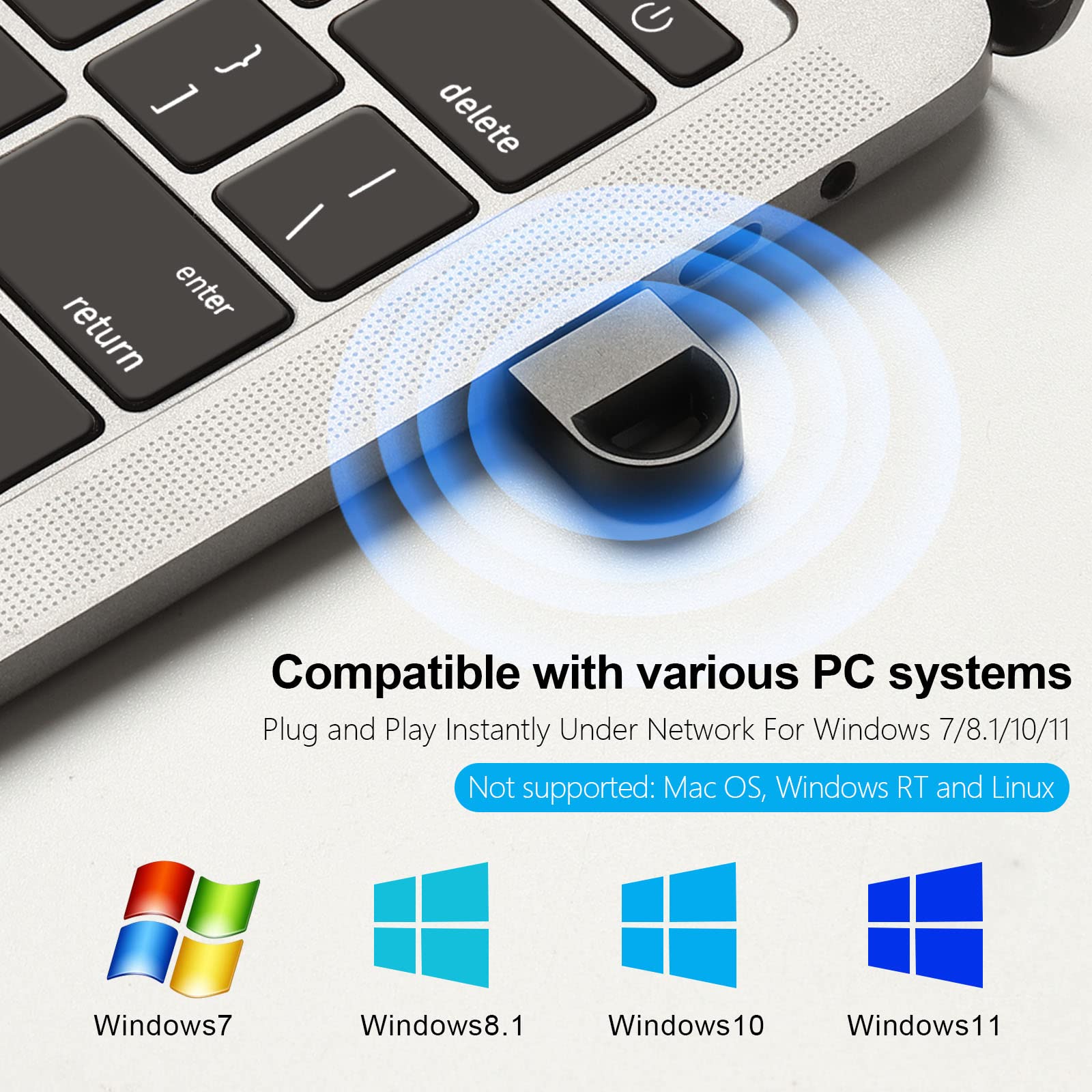 Usb Bluetooth 5.1 Adapter For Pc, Wireless Bluetooth Dongle Transmitter Receiver, Driver Free, For Desktop,Laptop,Keyboard,Mouse
