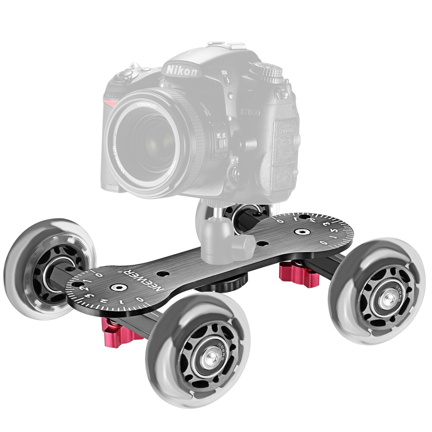 Neewer Scaled Camera Table Dolly Slider With 22 Pounds/10 Kilograms Load Capacity Skater Design Aluminum Rods Rotatable Rubber W