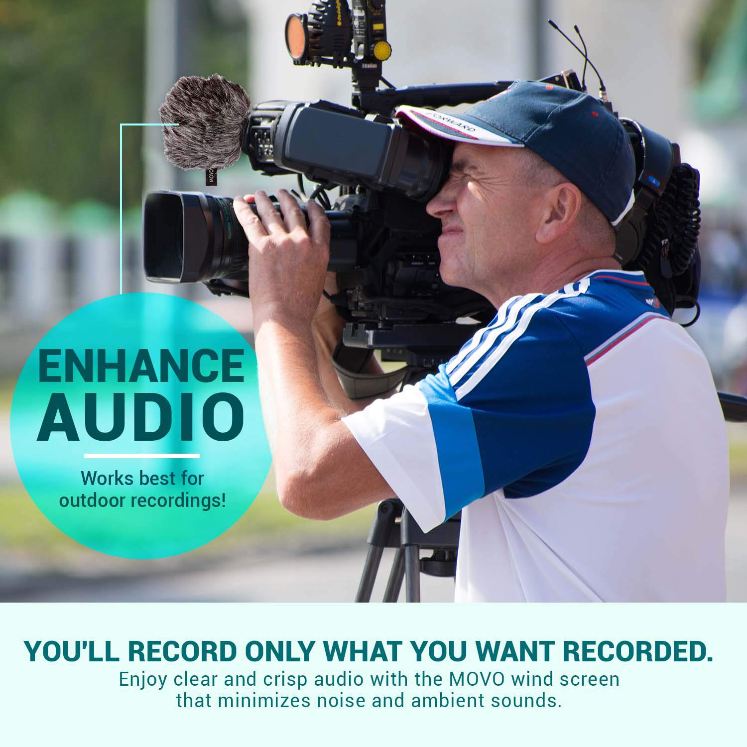 Movo Ws G9 Furry Outdoor Microphone Windscreen Muff For Portable Digital Recorders Up To 3'' X 1.5'' (W X D)   Fits The Zoom H4N