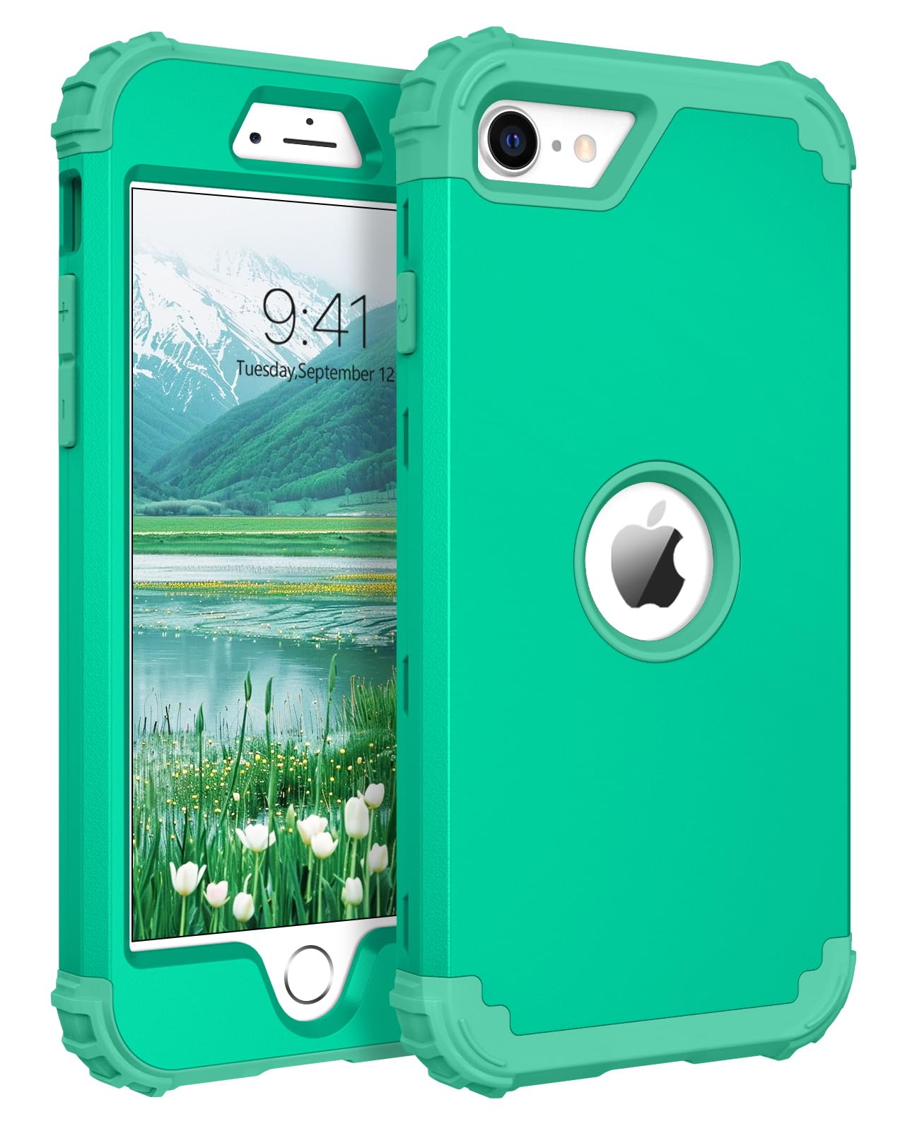 Bentoben For Iphone Se 2022 Case And Iphone Se 2020 Case, Heavy Duty 3 In 1 Full Body Rugged Shockproof Hybrid Hard Pc Soft Rubb