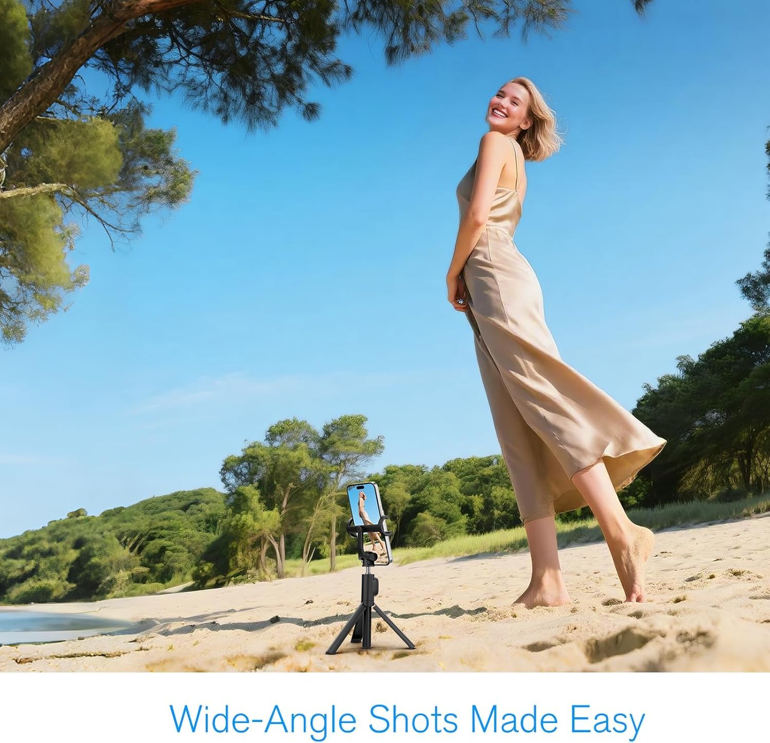 Vlog Selfie Monitor Screen, Vlog Magnetic 4K 30Fps Video Recording For Iphone & Android, Wireless Screen Mirroring With Remote C