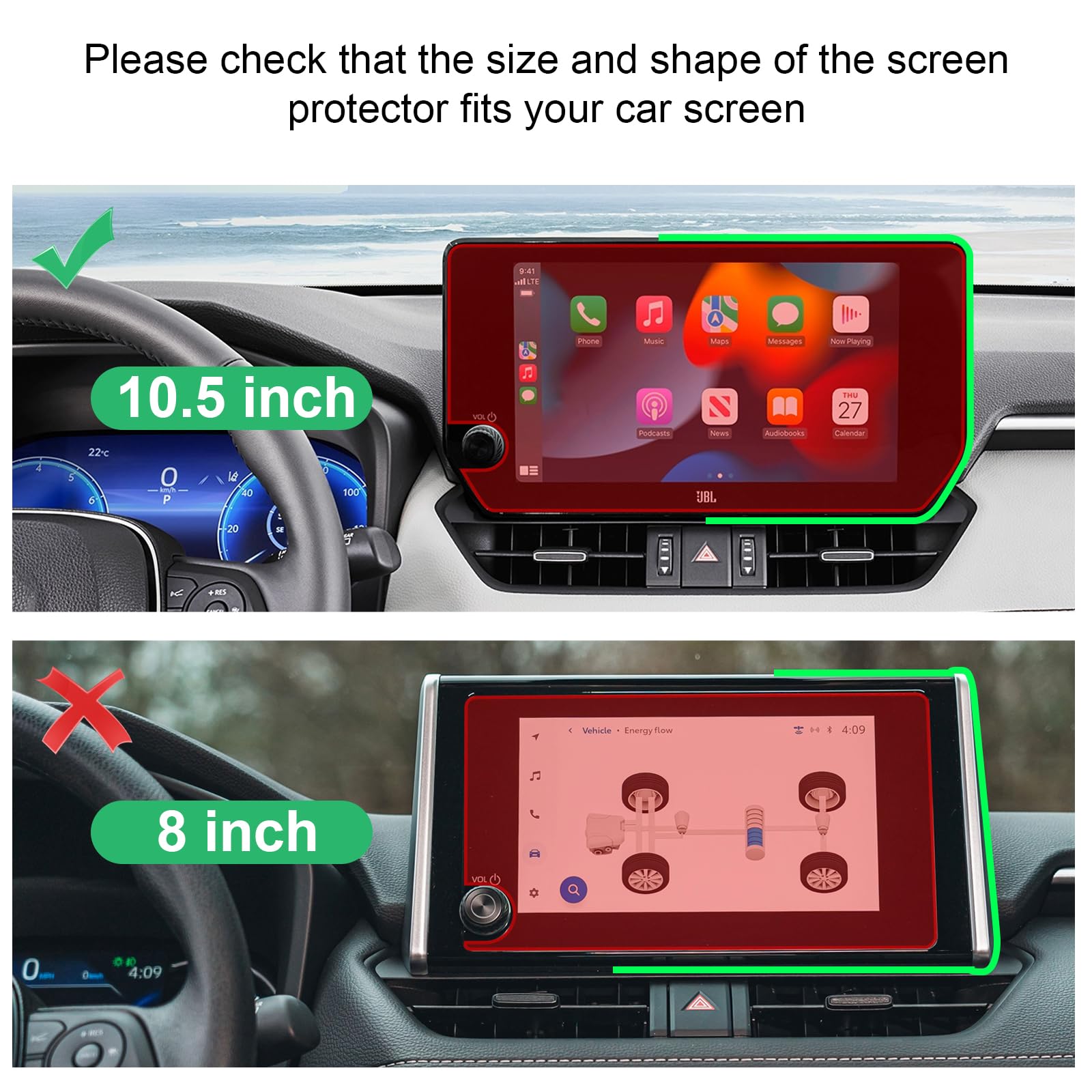 Cdefg For 2023 2024 2025 Toyota Rav4 Hybrid Screen Protector Rav4 Limited Xse Se Trd Off Road 2024 2023 Rav 4 Accessories Touchscreen Cover 10.5' Tempered Glass