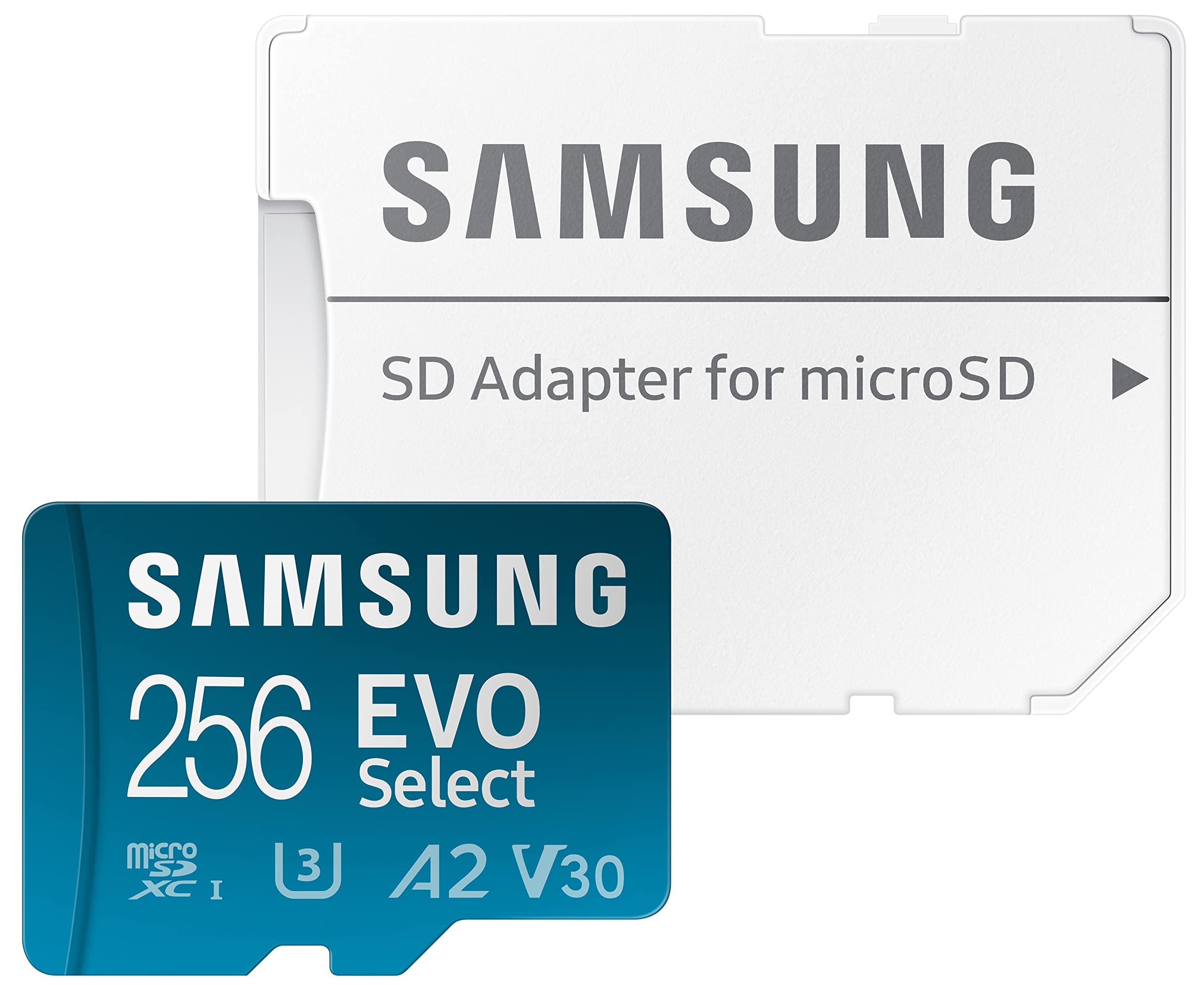 Samsung Evo Select Micro Sd-Memory-Card + Adapter, 256Gb Microsdxc 130Mb/S Full Hd & 4K Uhd, Uhs-I, U3, A2, V30, Expanded Storag