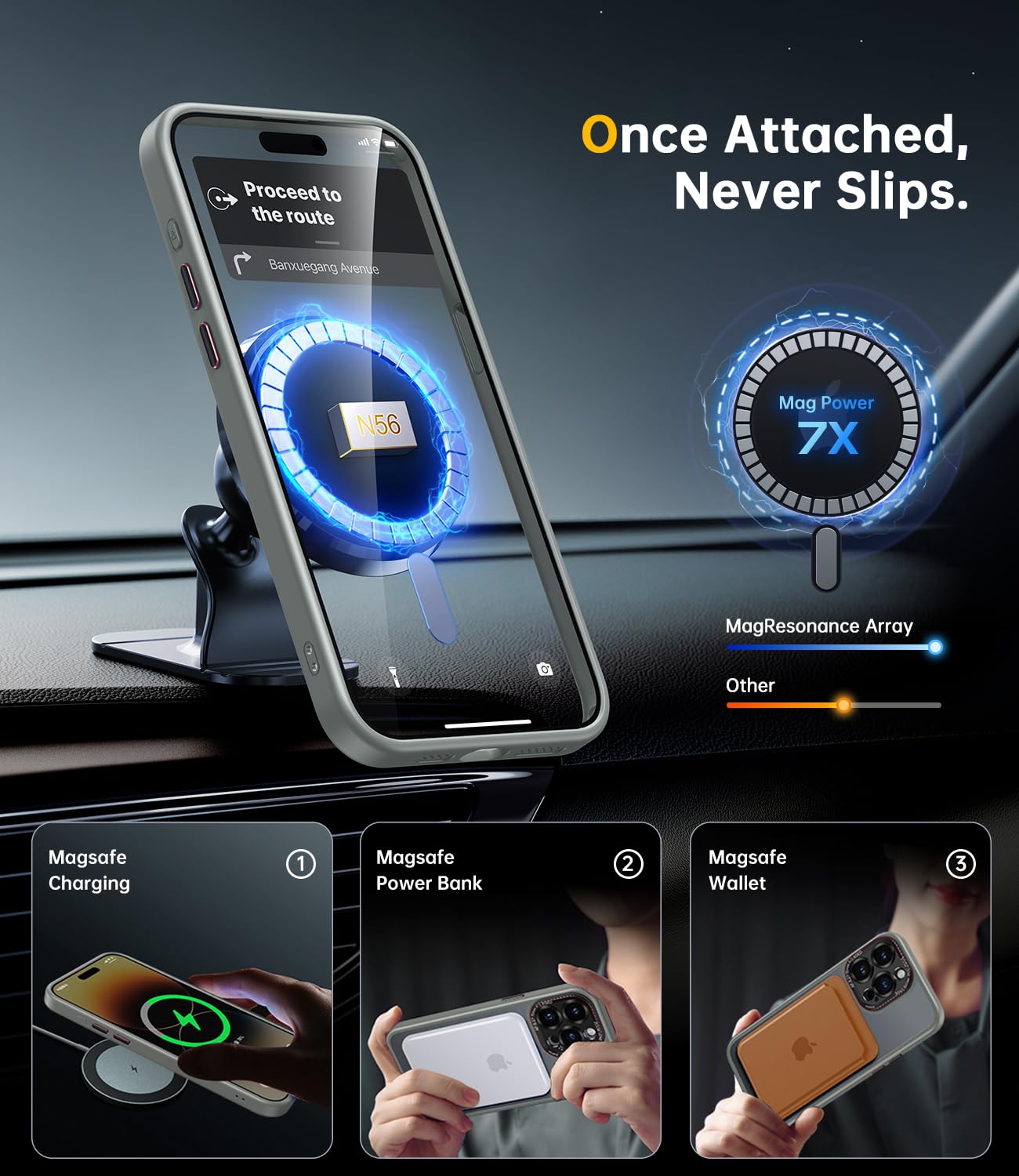 Jueshituo For Iphone 15 Pro Case With Integrated Camera Lens Protection, [Tailored For Magsafe] [Mil Grade Shockproof Defense] T