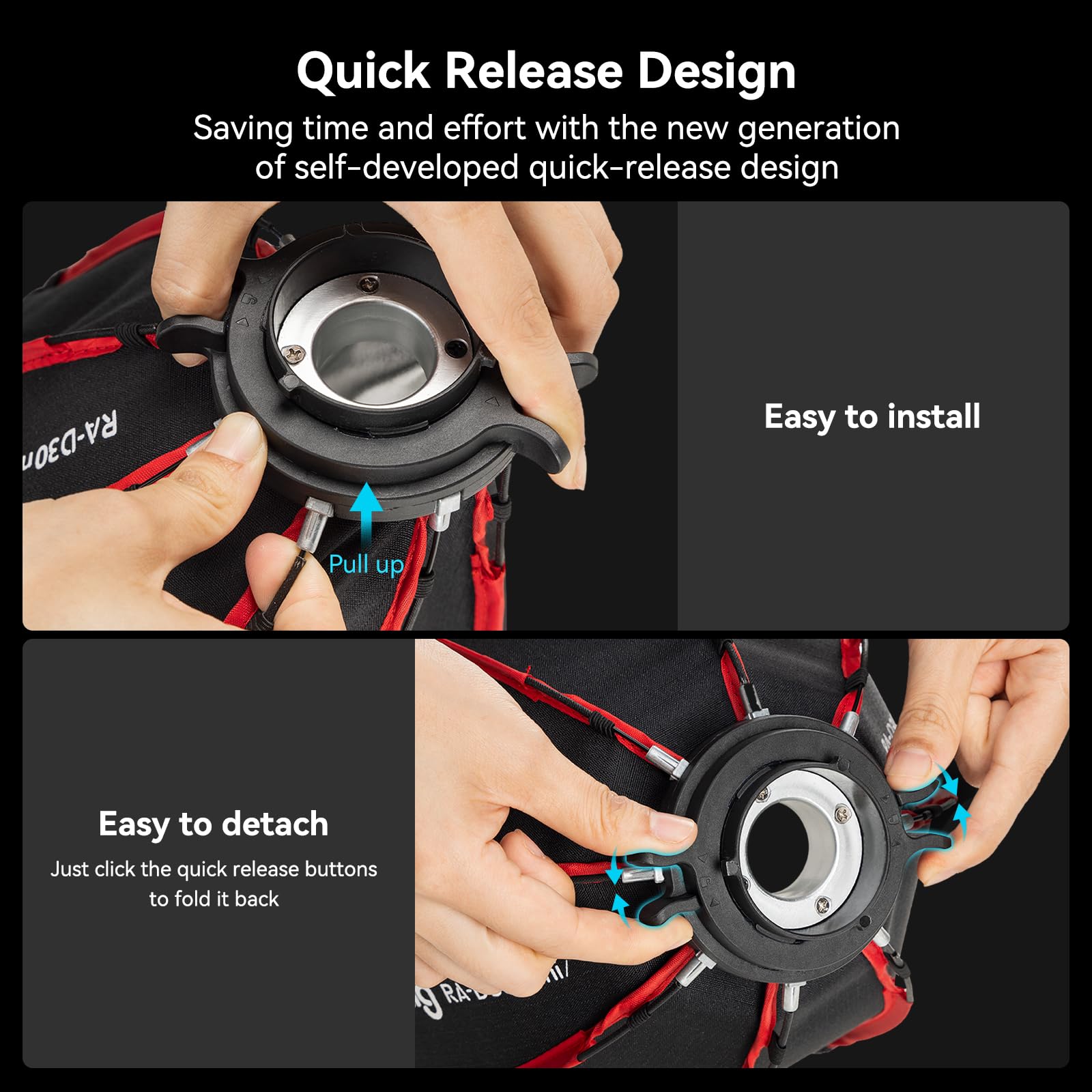 Smallrig Mini Parabolic Softbox Ra D30 29Cm Quick Release, Compatible With Smallrig Rc 60B Cob Led Video Light   4358