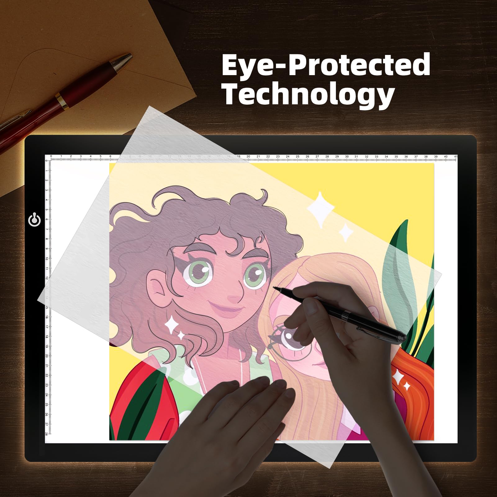 Kivotac A3 Tracing Light Up Box,Led Light Pad Ultra Thin Usb Powered Brightness Dimmable Led Tracing Board For Drawing, Weeding