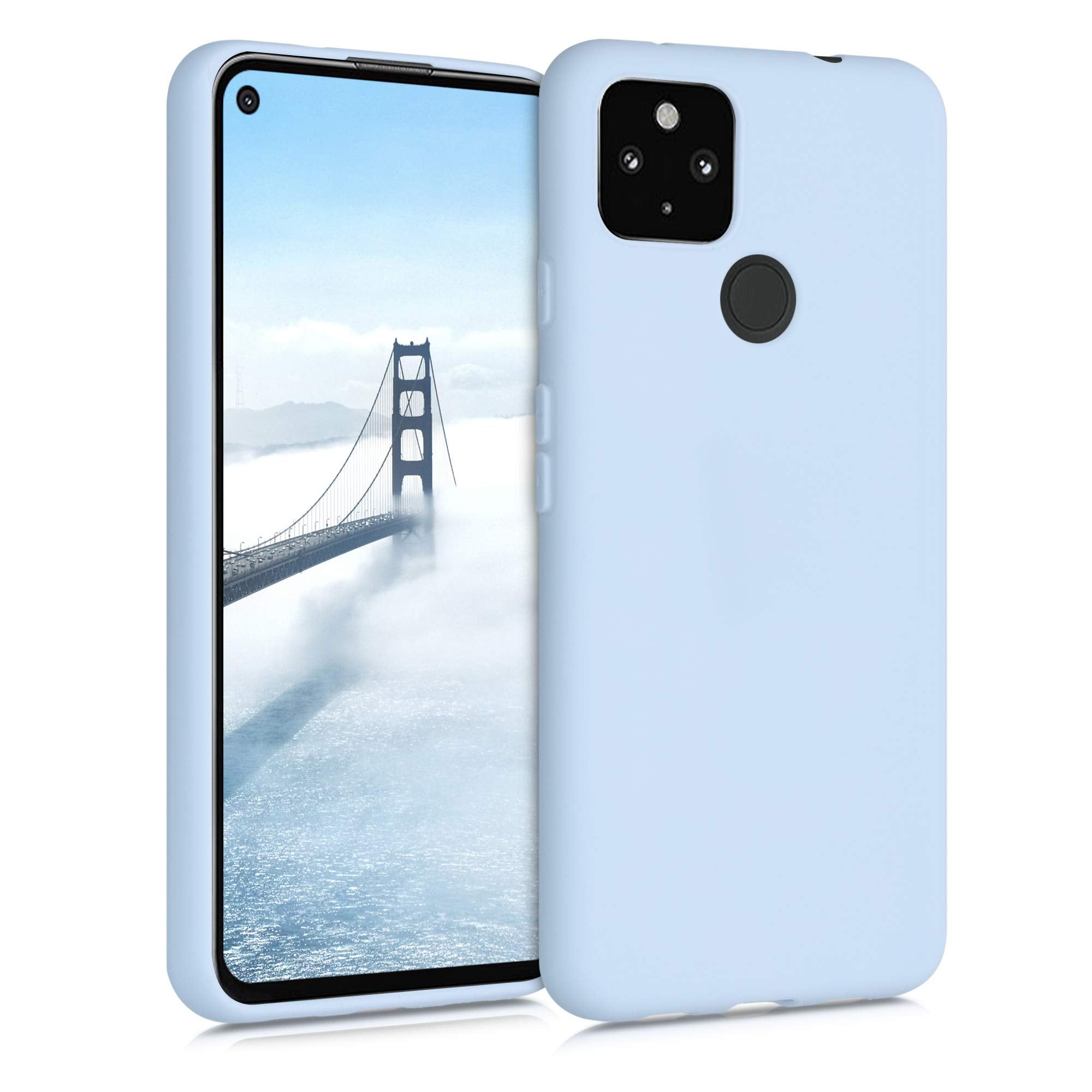 Kwmobile Case Compatible With Google Pixel 4A 5G Case   Soft Slim Protective Tpu Silicone Cover   Light Blue Matte