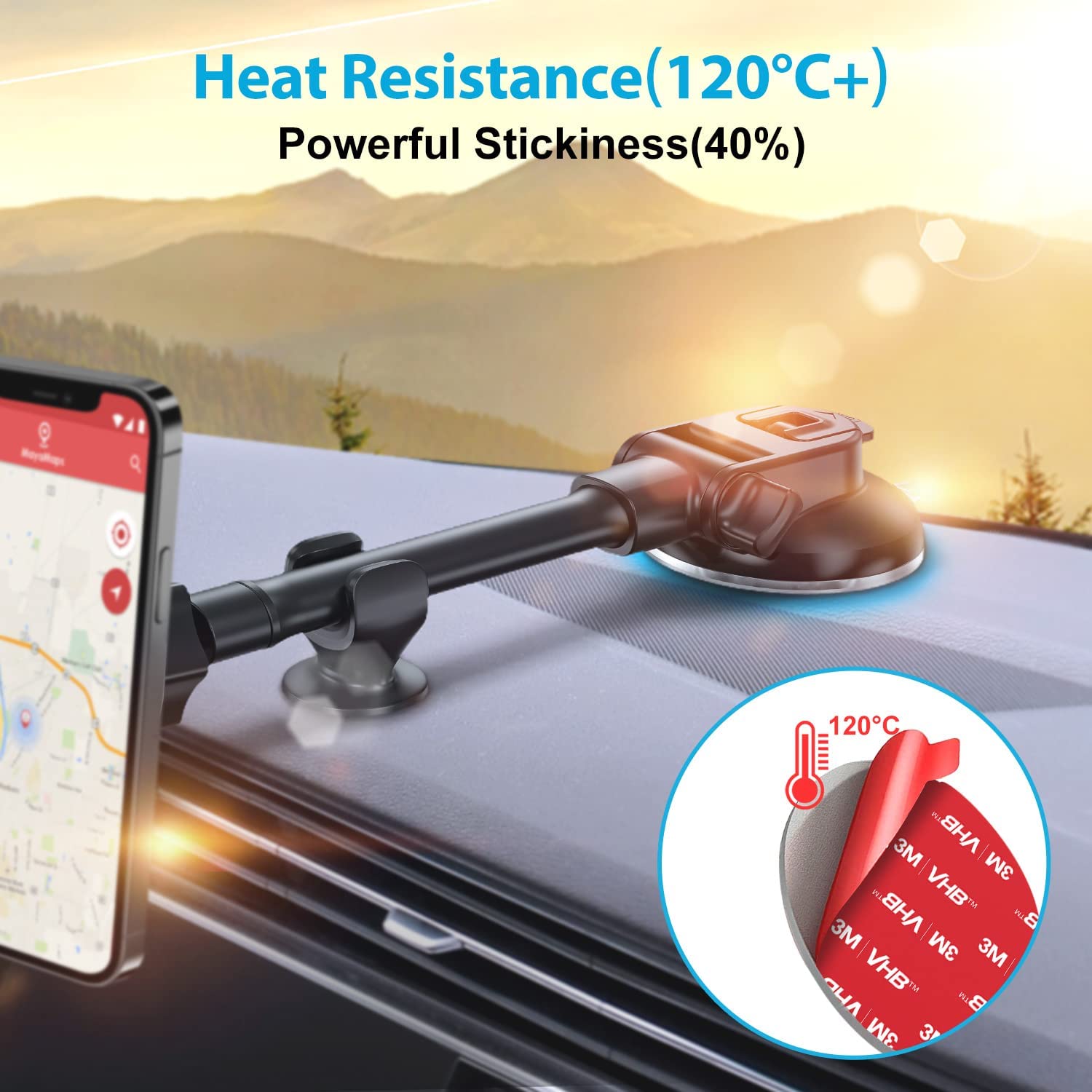 Volport Very Strong Sticky Adhesive, 2.76In/70Mm Dashboard Pad Mounting Disk Adhesive Replacement Kit, Double Sided Stickers For