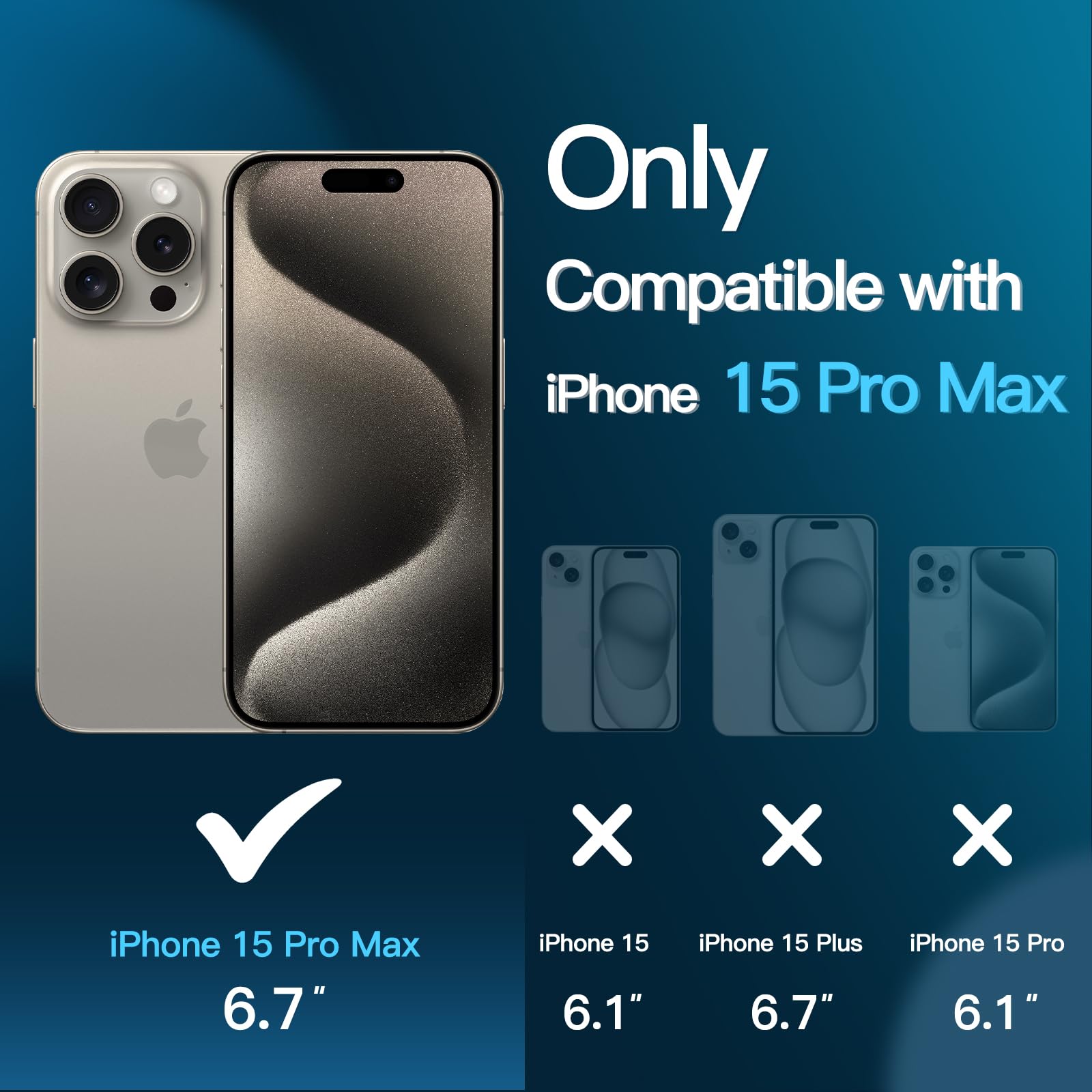 Jetech Screen Protector For Iphone 15 Pro Max 6.7 Inch, Bubble Free, Tempered Glass Film With Easy Installation Tool, Case Frien