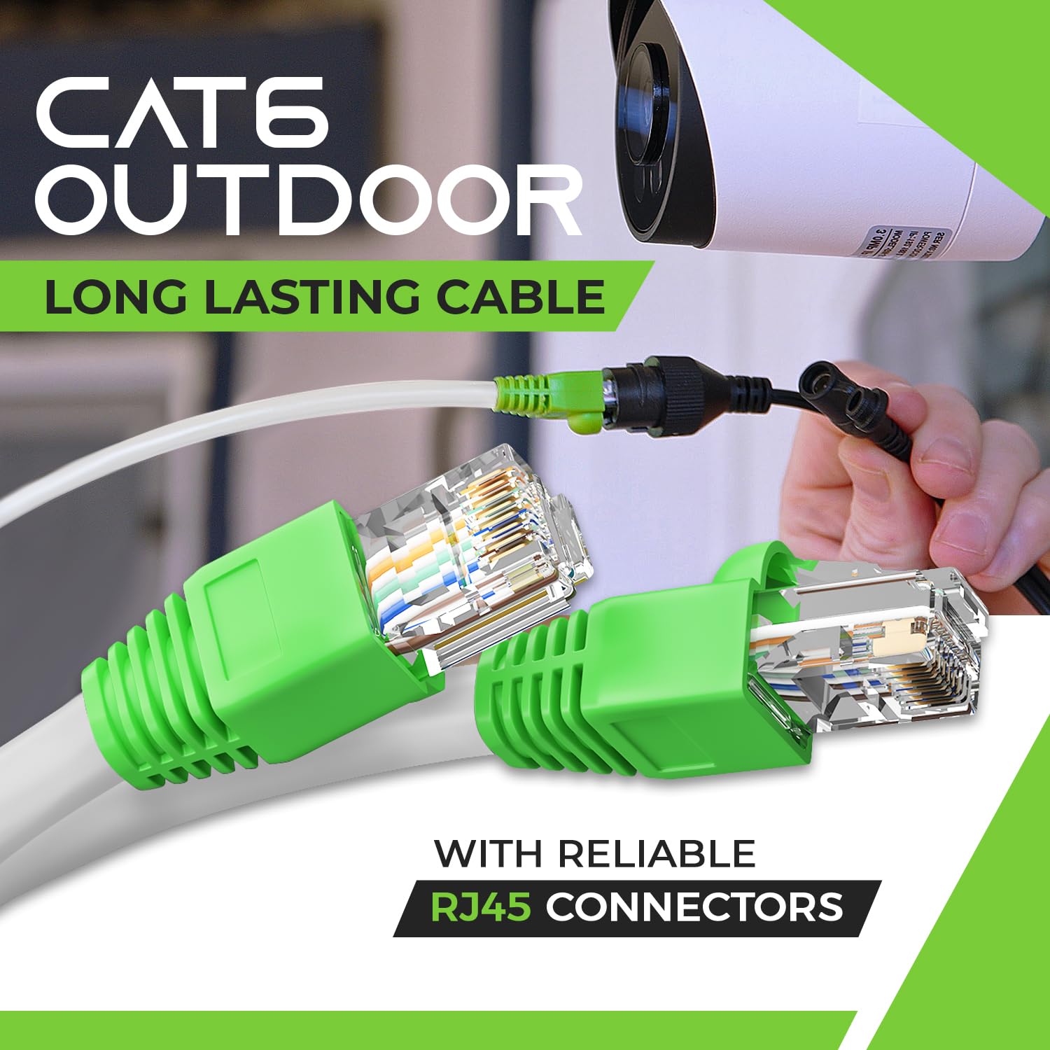 Gearit Cat6 Outdoor Ethernet Cable (30 Feet) Cca Copper Clad, Waterproof, Direct Burial, In Ground, Uv Jacket, Poe, Network, Int